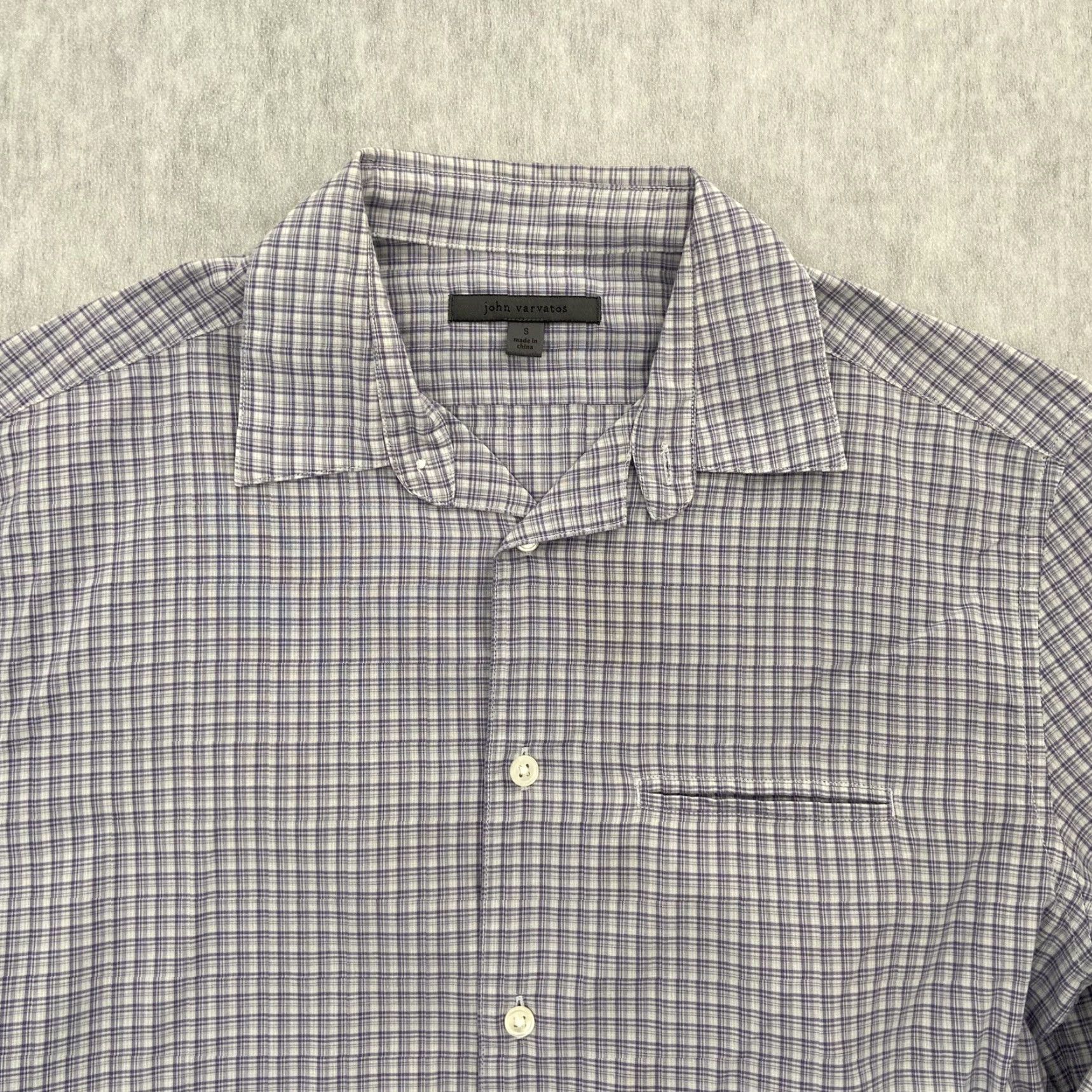 John Varvatos Vintage John Varvatos Men’s S Check Button-Up Long Sleeve Cotton Shirt Purple Gray Size US S / EU 44-46 / 1 - 3 Thumbnail