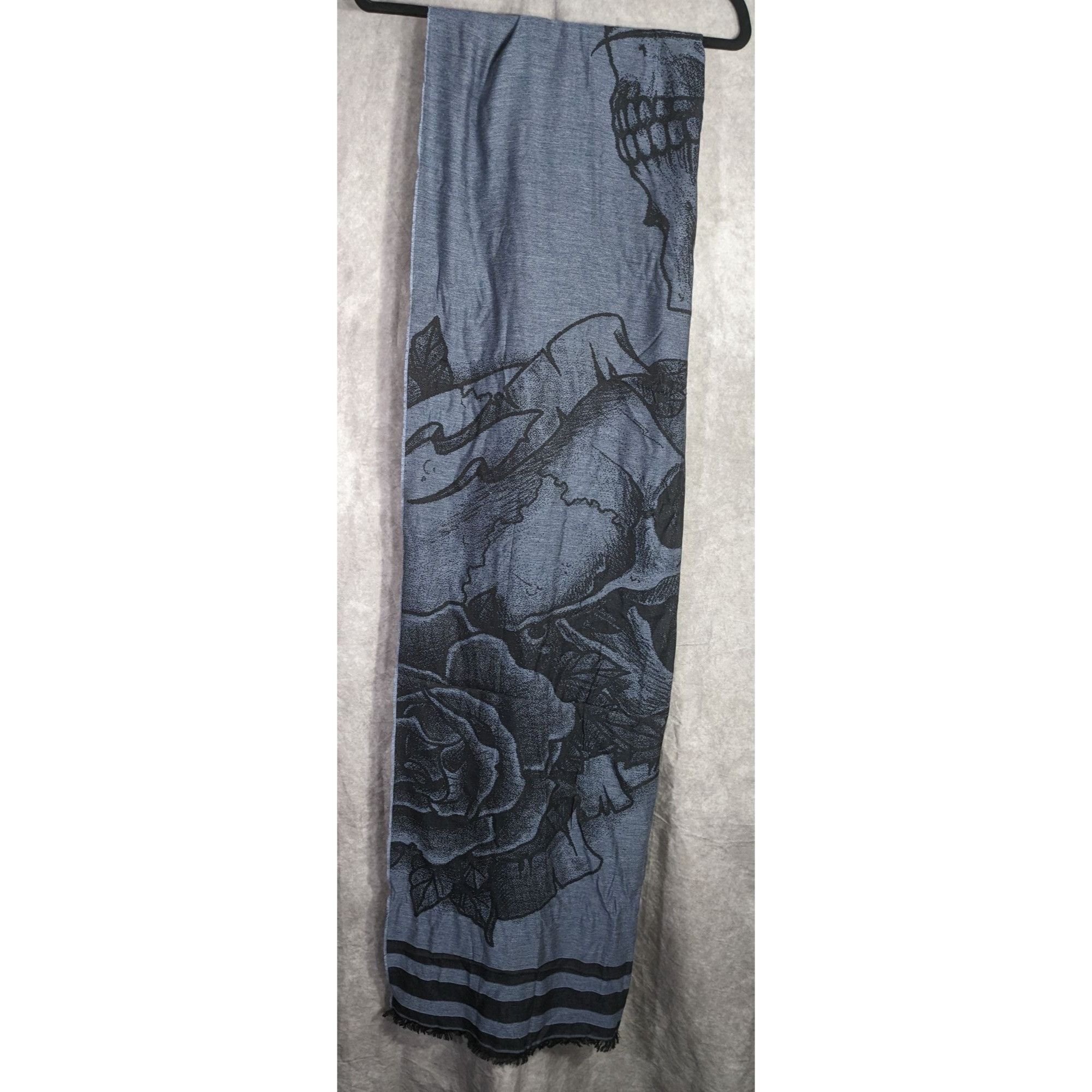 Other Milana Gothic Skull & Rose Scarf Made in Italy Size ONE SIZE - 6 Thumbnail