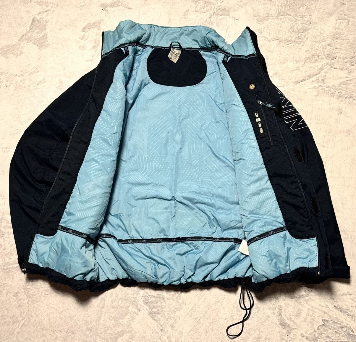 Nike × Vintage 00s Nike Vintage Drill Airmax Oversize Down Hooded Jacket Size US XL / EU 56 / 4 - 7 Thumbnail