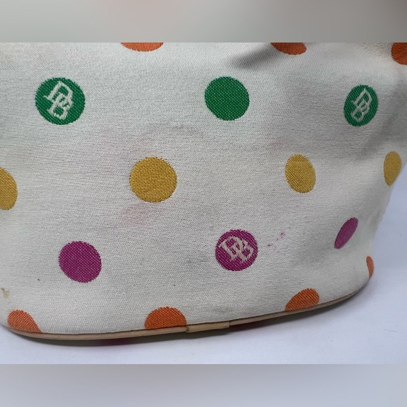 Dooney & Bourke DOONEY & BOURKE Multi Colored Polka Dot & Ivory Hobo Handbag Size ONE SIZE - 12 Thumbnail