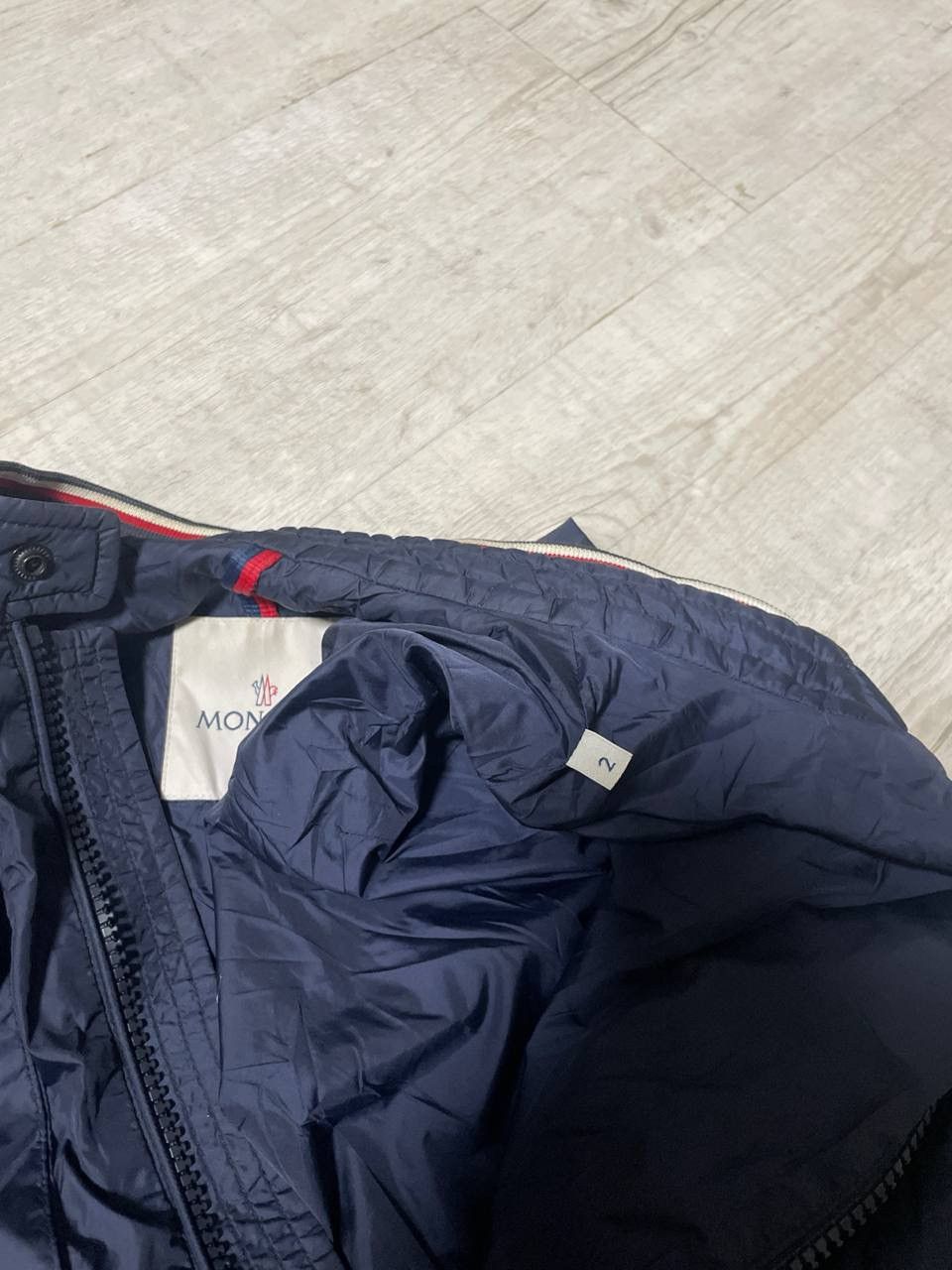 Moncler light jacket navy blue logo in hend 2 size S-M
