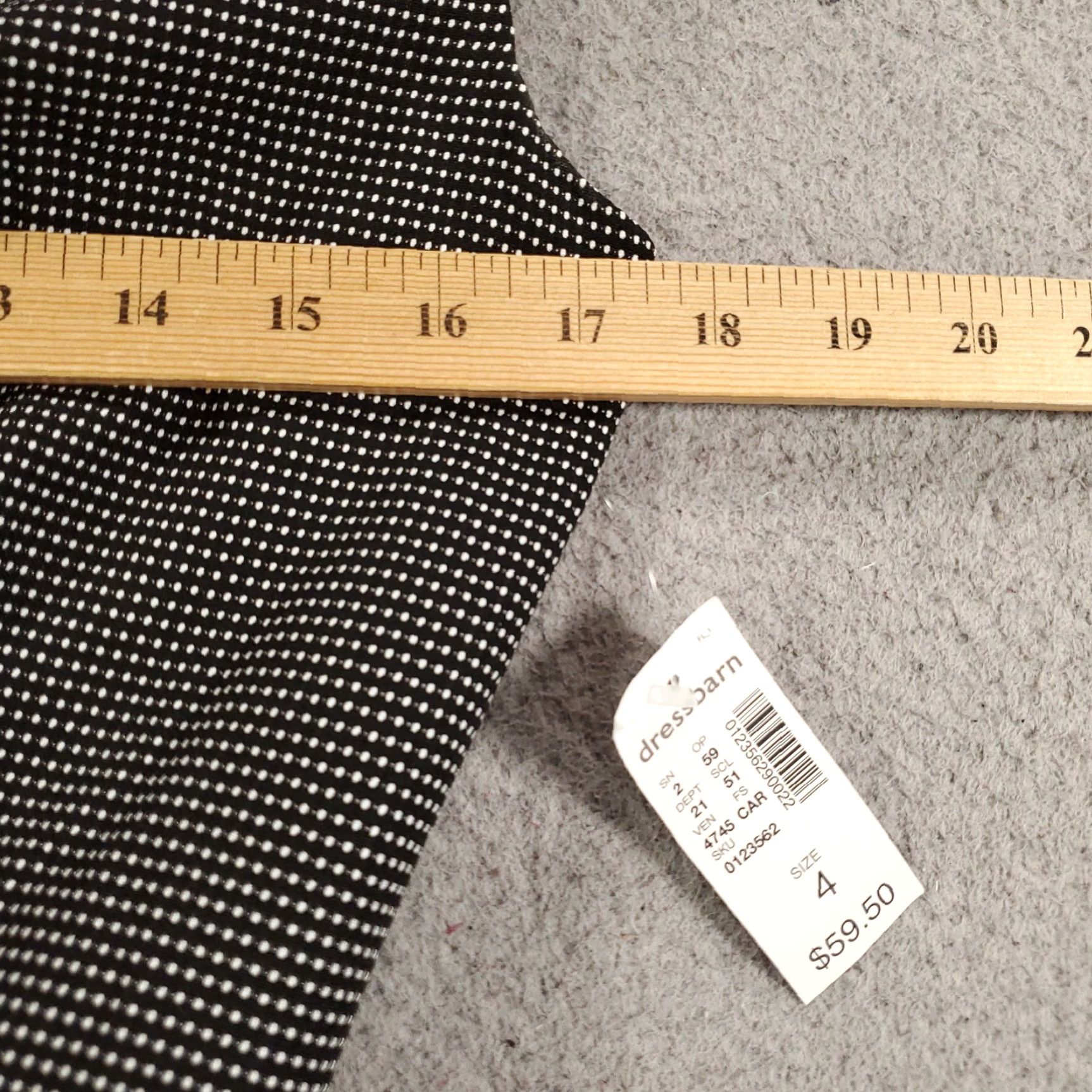 Vintage New Dress Womens Sze 4 Black Micro Polka Dot Belted Lined V Neck NWT Size S / US 4 / IT 40 - 3 Thumbnail