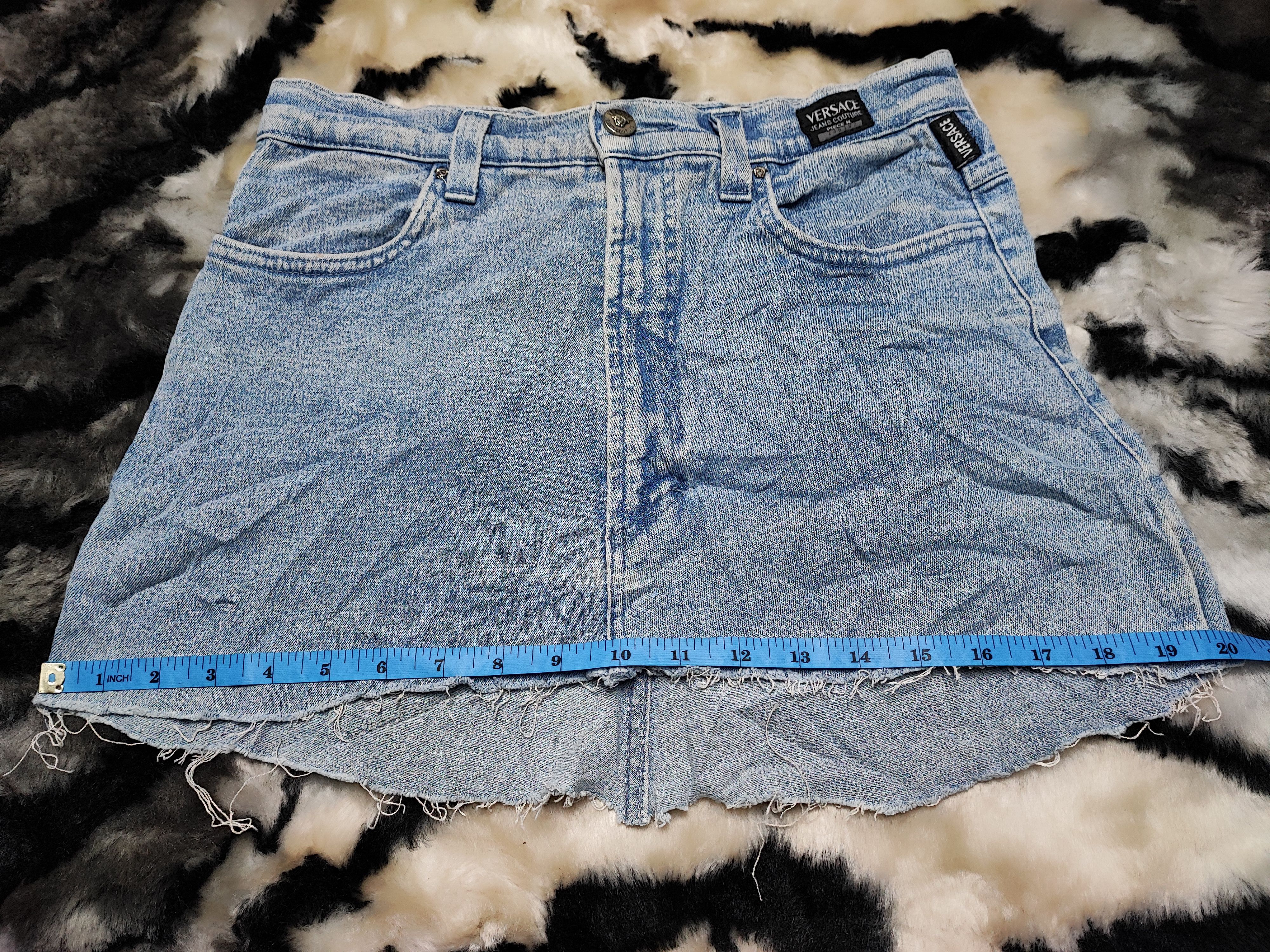 If Six Was Nine Denim Skirt Distress Versace Jeans Size 28" / US 6 / IT 42 - 20 Thumbnail