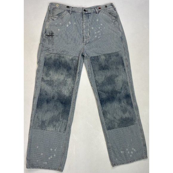 image of Polo Ralph Laurent Double Knee Striped Denim Jeans 38 X 32 in Blue, Men's
