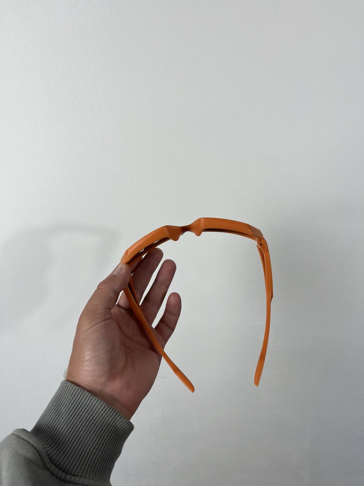 Japanese Brand × Vintage Y2K Futuristic Techwear Orange Shield Sunglasses Black Lens Size ONE SIZE - 4 Thumbnail