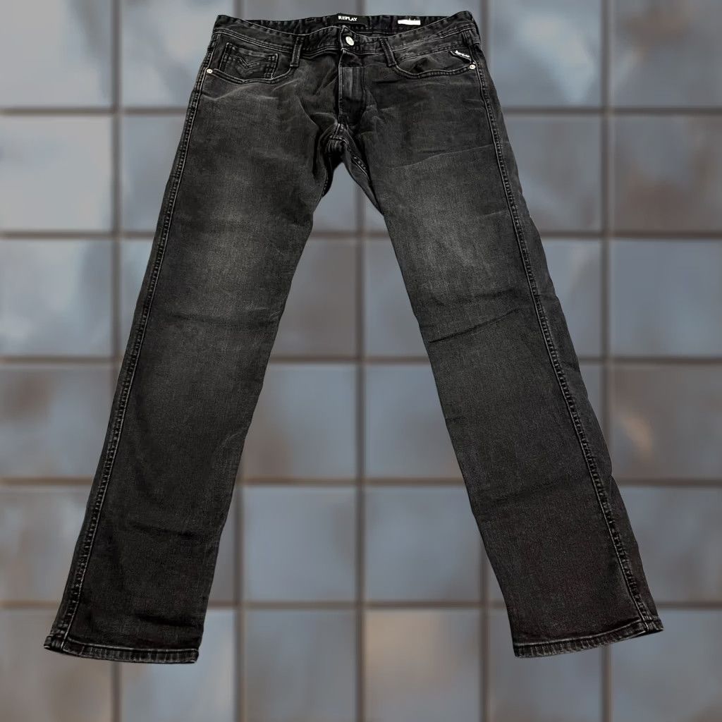 Replay Replay Jeans Slim Tapered 34 32 Dark Wash Black Stretch Anbass Mens Shirt? Size US 34 / EU 50 - 1 Thumbnail