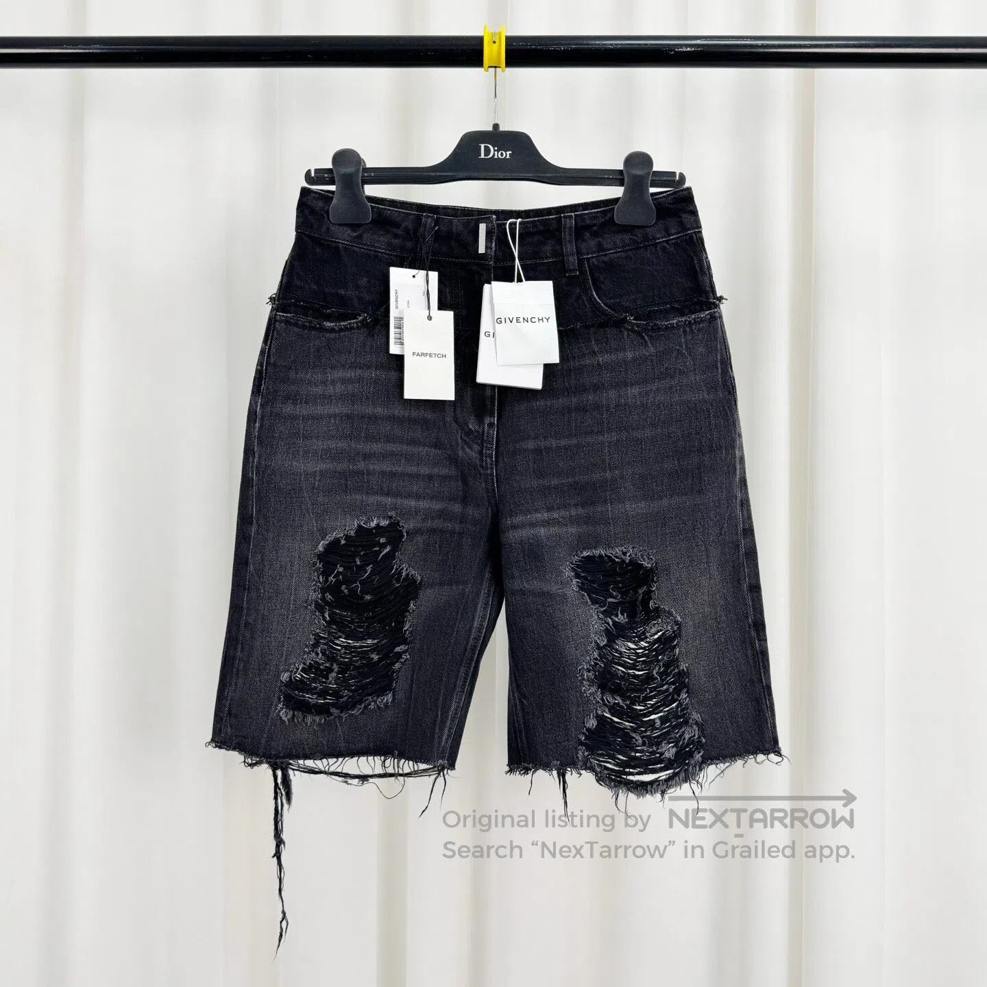 Givenchy Givenchy Washed Destroyed Ripped Denim Shorts| Size US 36 / EU 52 - 1 Thumbnail