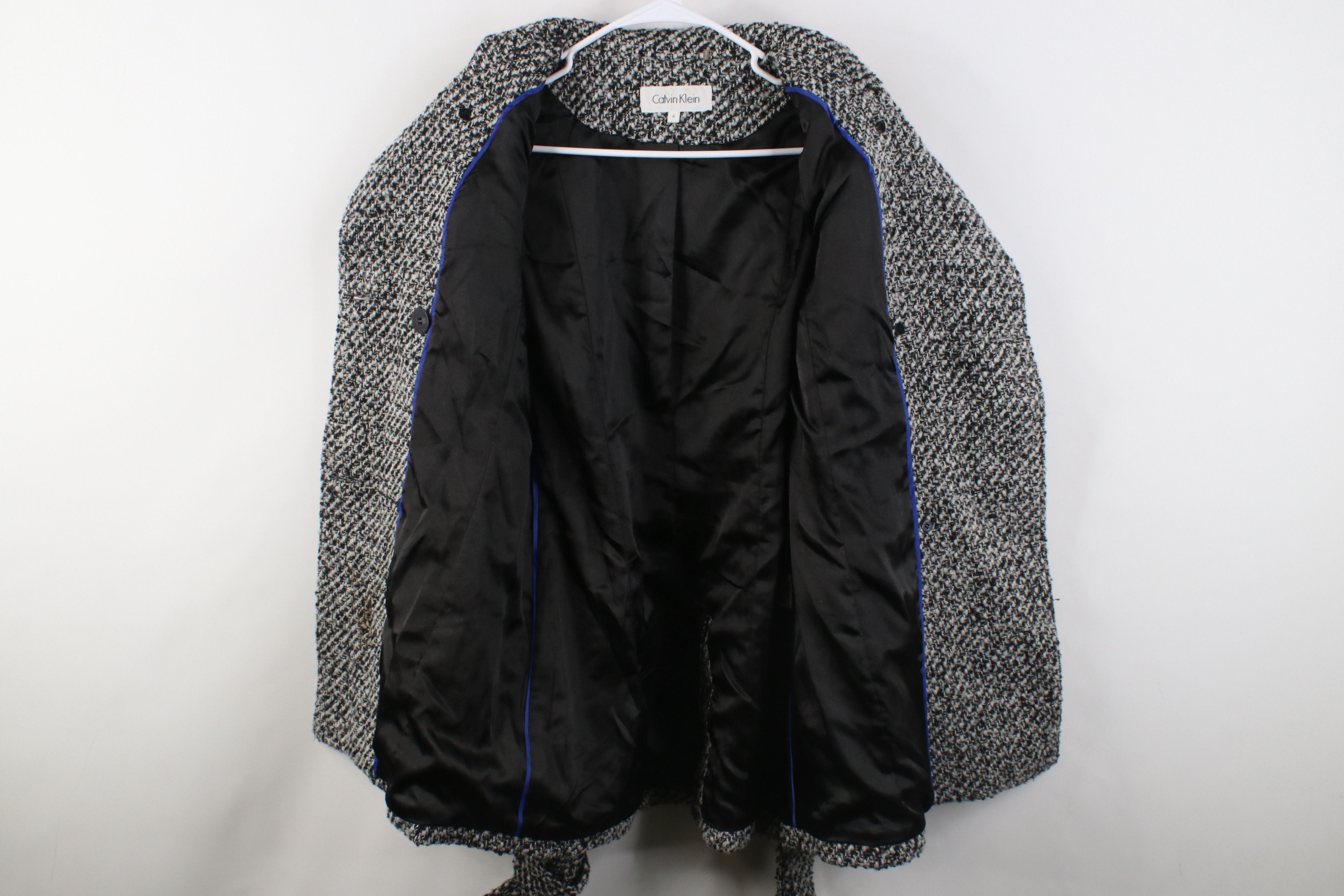 Calvin Klein Vintage Y2K Calvin Klein Wool Blend Belted Peacoat Jacket Size S / US 4 / IT 40 - 8 Thumbnail