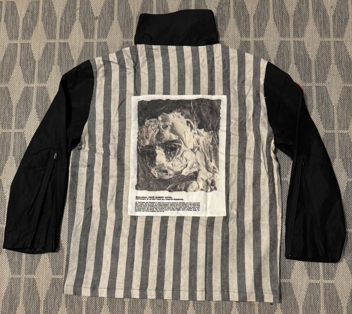 Vision Streetwear Le Trottoir Graphic Twill Back & Black Nylon Jacket Size US L / EU 52-54 / 3 - 2 Thumbnail