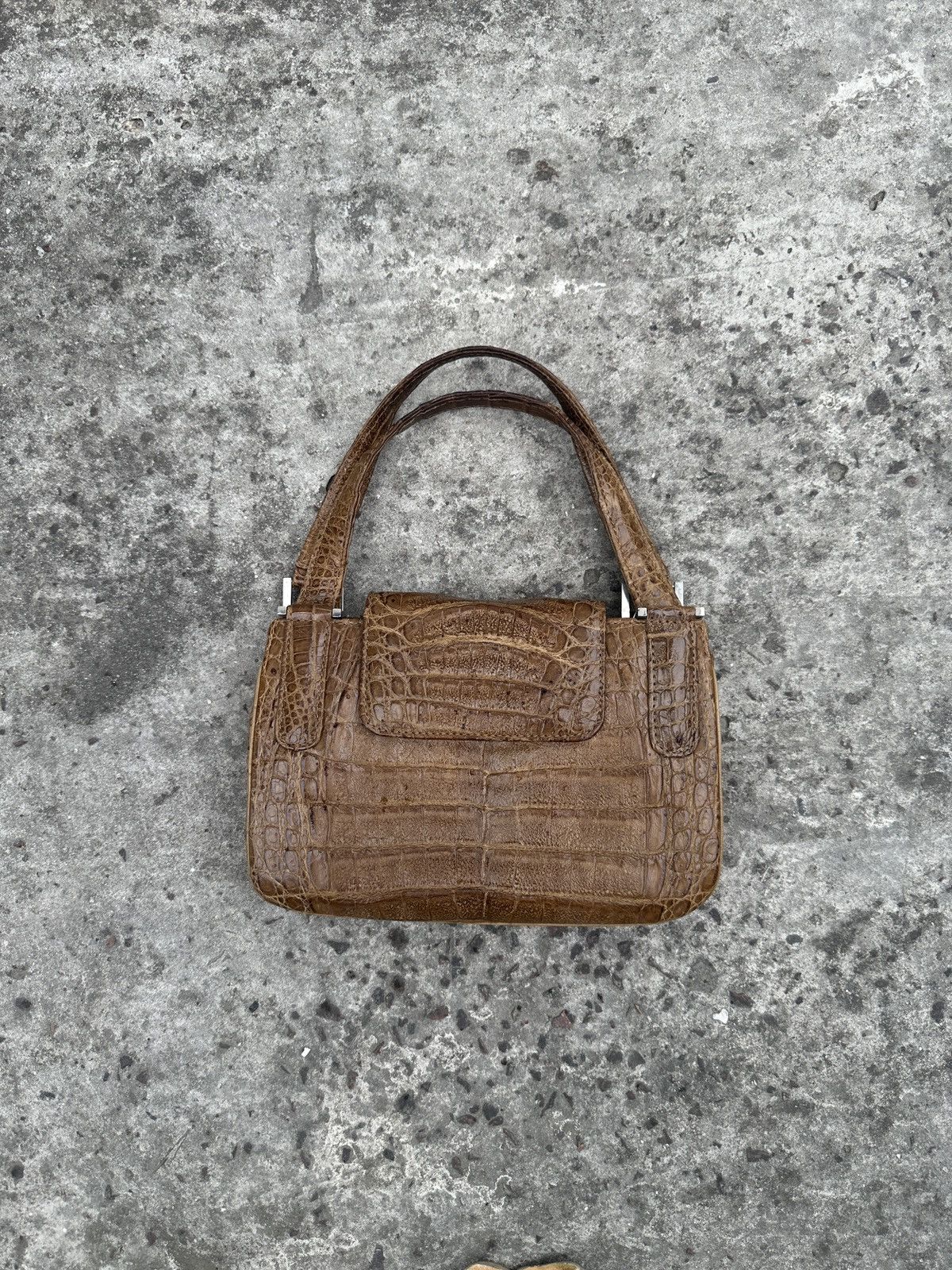 Vintage Vintage Crocodile Leather Bag Very Rare 80s Designer USA Size ONE SIZE - 1 Thumbnail