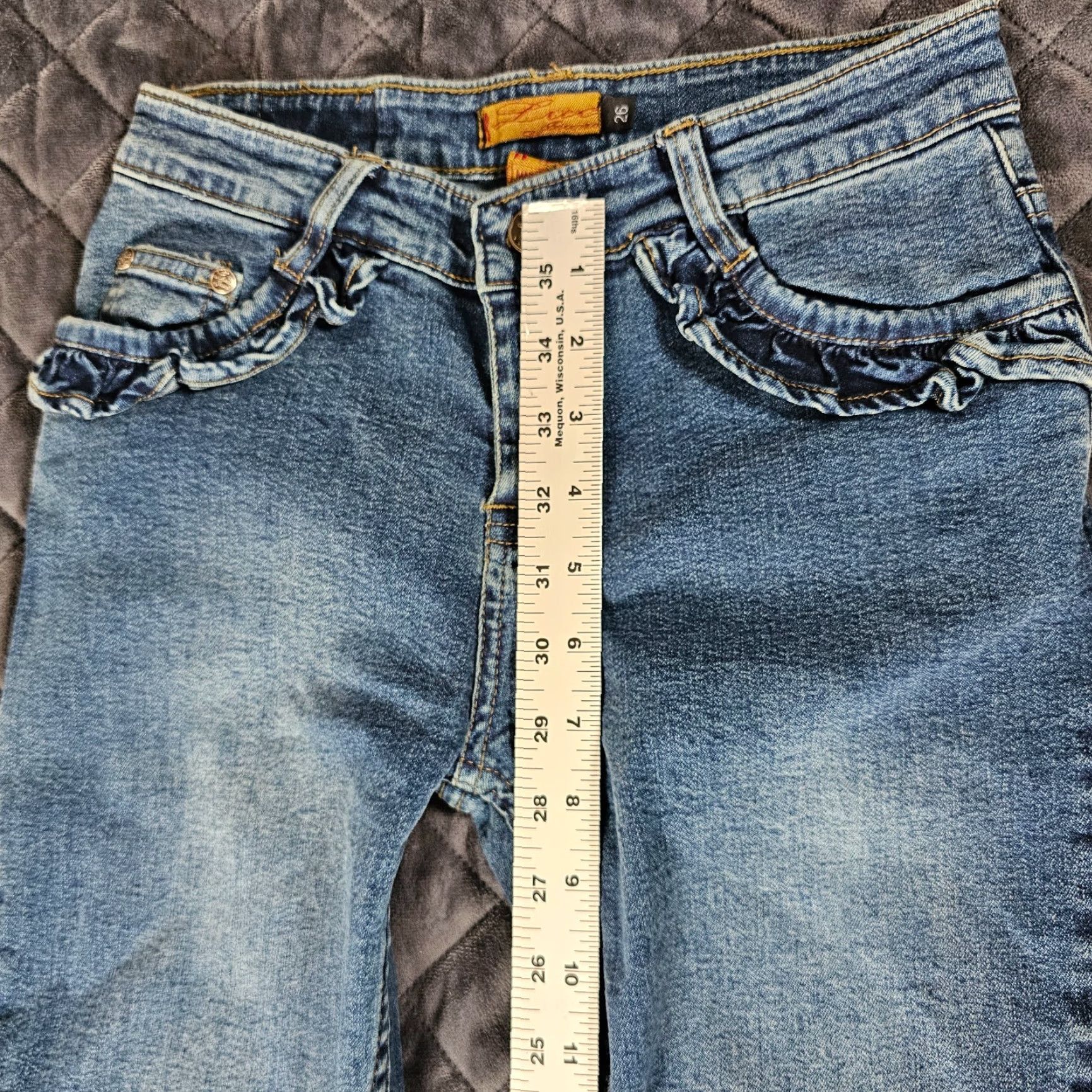 Denime VINTAGE Luc Jeans Womens Flared Denim Jeans Walnut 26 Waist Blue 90s Women's Size 26" / US 2 / IT 38 - 5 Thumbnail