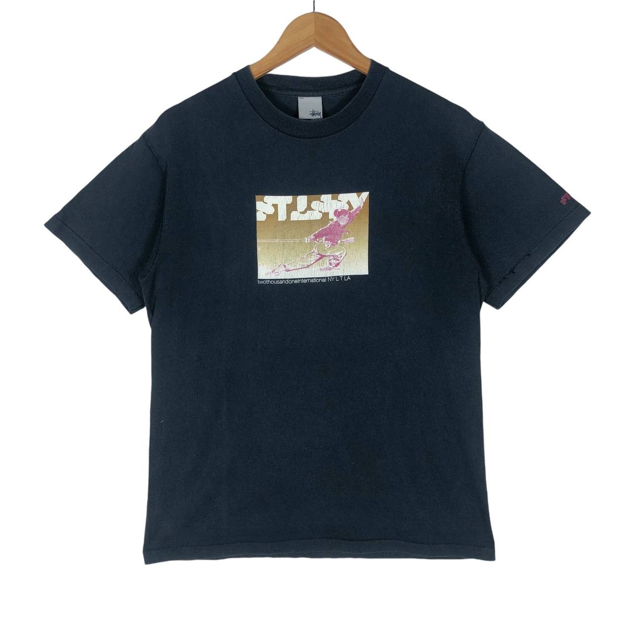 【STUSSY SU24'】Stussy Wave SS Crew Stussy Wave Cotton Crew Blue Men's - SS24 - US