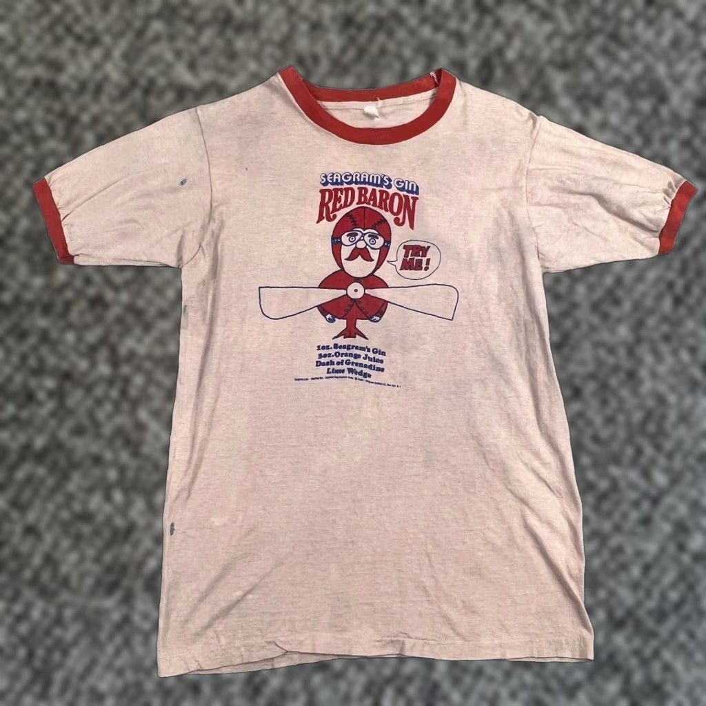 Vintage VINTAGE Seagrams Shirt Large White Tee 70s 80s Logo Cotton Blend Short Sleeve Men T-Shirt USA Size US L / EU 52-54 / 3 - 1 Thumbnail