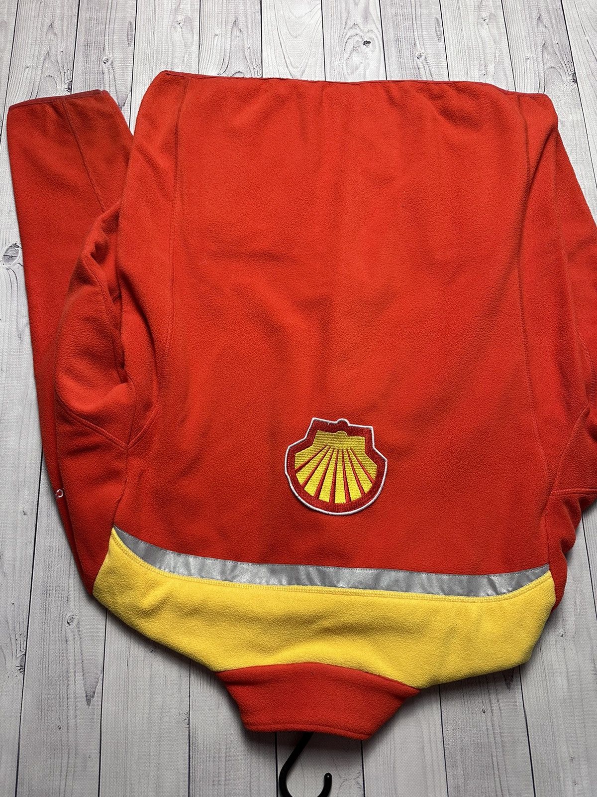 Vintage Ferrari racing fleece jacket red Shell big logo L