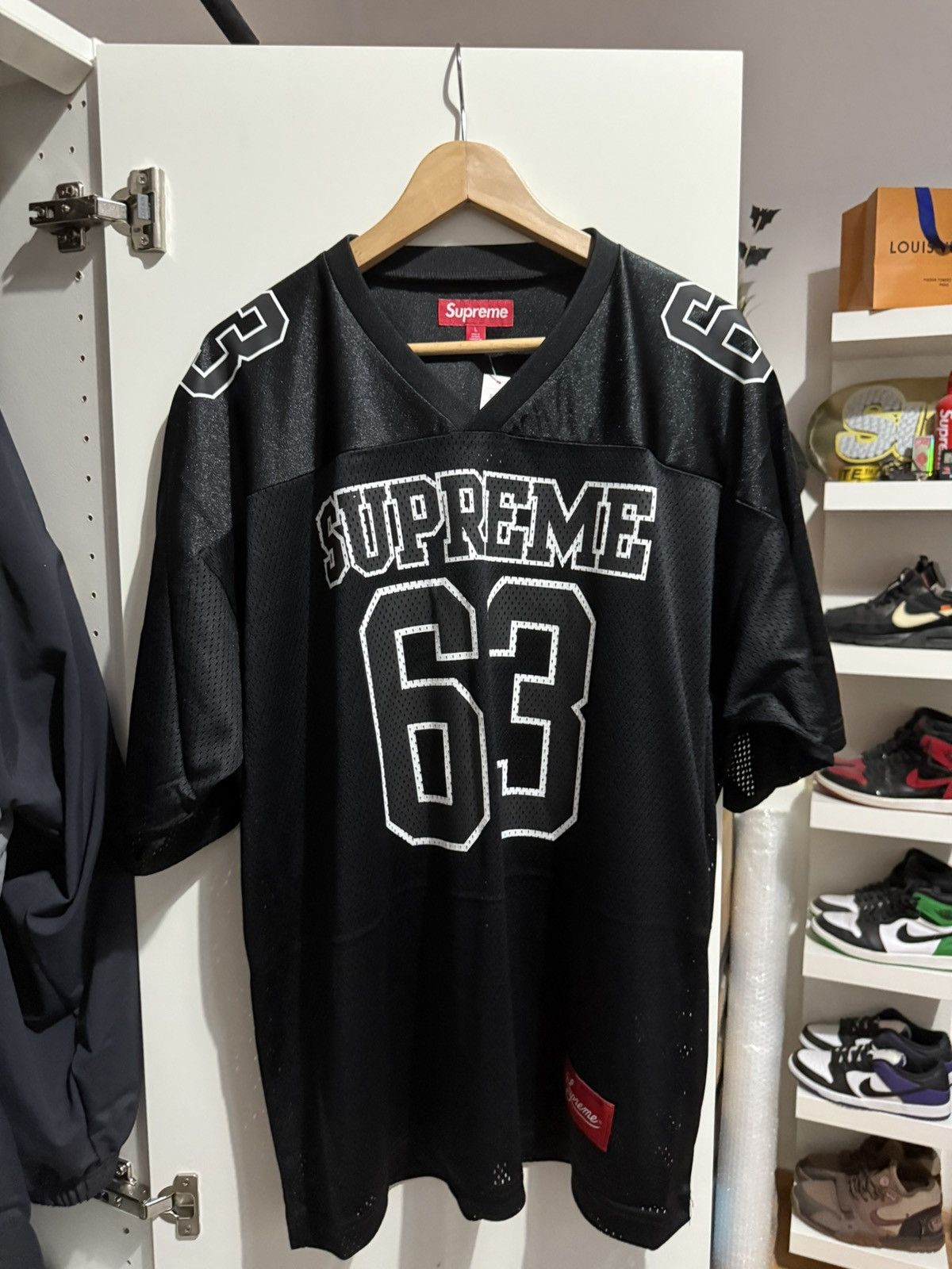 Supreme Supreme bones football jersey black sz L FW25 NEW IN