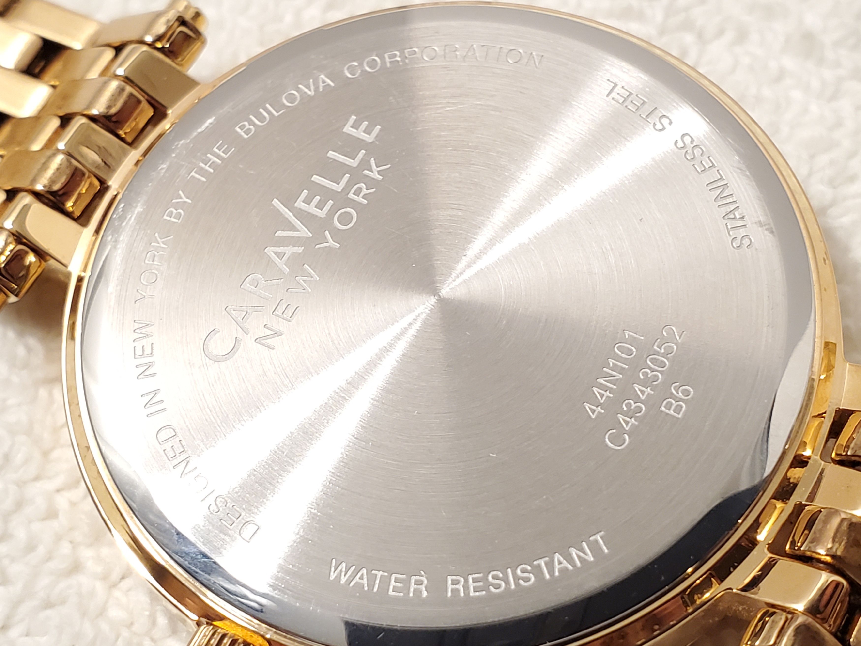 Caravelle by Bulova Caravelle New York Watch Crystals Bezel Mother Pearl Dial SS Size ONE SIZE - 5 Thumbnail