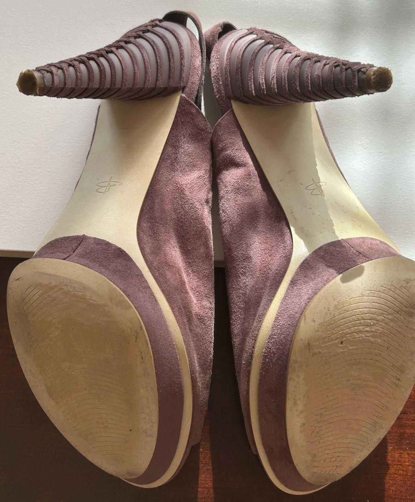 Other B Makowsky Isla Plum Suede Leather Slingback Cone Heel Sz8.5 Size US 8.5 / IT 38.5 - 9 Thumbnail