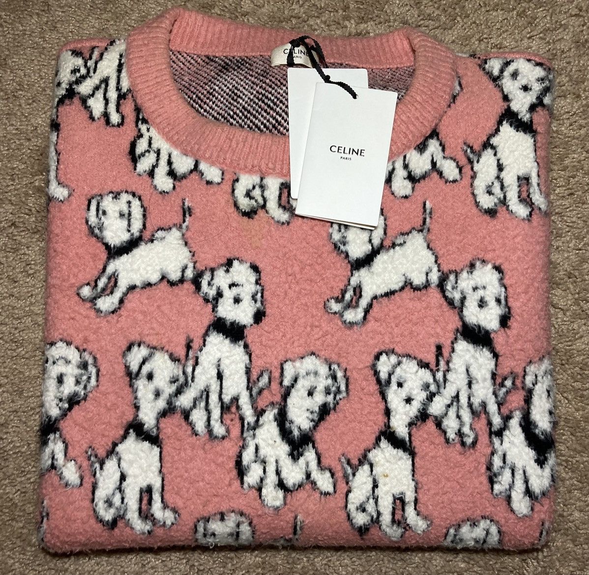 Celine × Hedi Slimane SS22 Celine Amy Dorian Dog Puppy Shaggy Cropped Sweater 2022 Size US XS / EU 42 / 0 - 1 Thumbnail