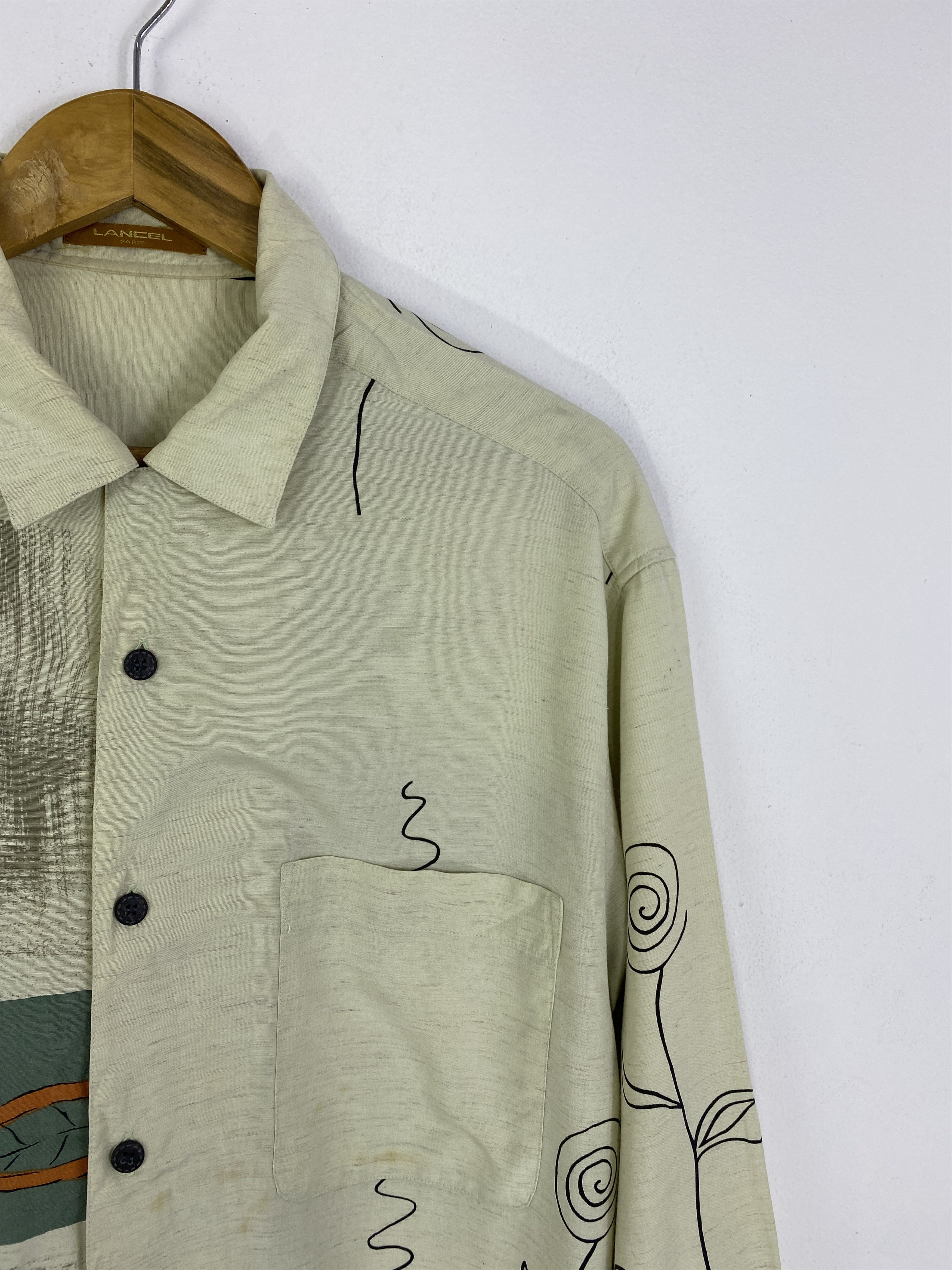 Lancel Vintage Lancel Paris Abstract Button Up Shirt TA0710 Size US L / EU 52-54 / 3 - 6 Thumbnail