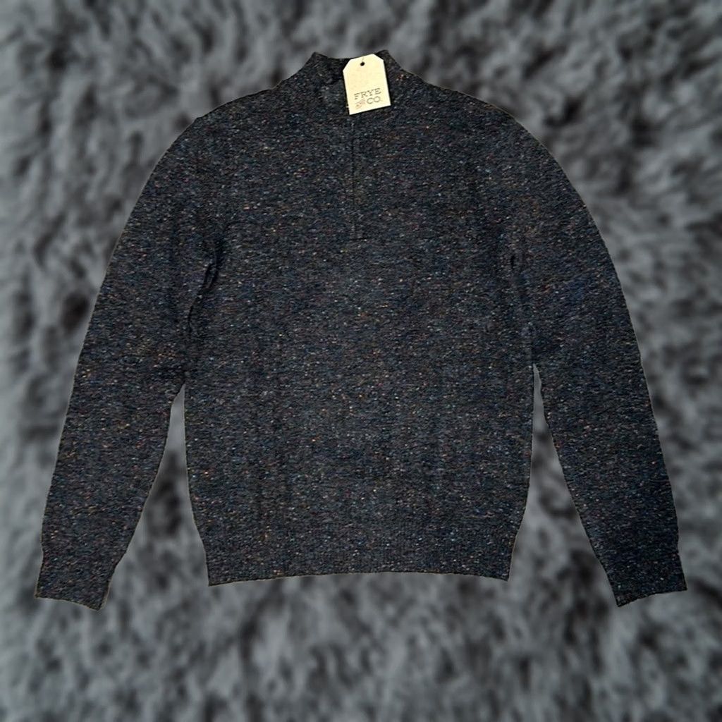 Frye Frye & Co. Quarter Zip Pullover Sweater Shirt Small Men Black Night Sky 55% Polyester 38% Acrylic 5% Wool 2% Spandex NWT Mens Small Size US S / EU 44-46 / 1 - 1 Thumbnail