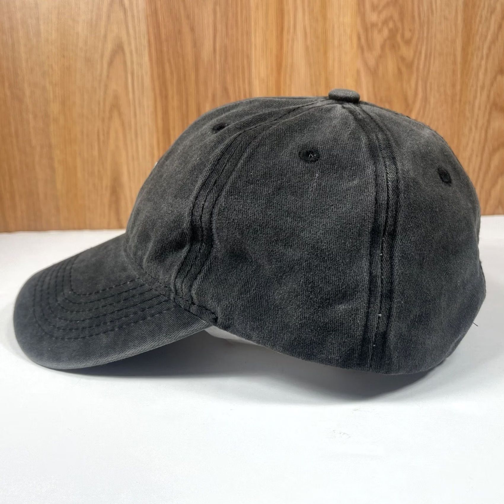 Vintage Unknown Embroidered Adjustable Baseball Hat Cap Solid Faded Black Cotton Cap Unisex Adults StrapBack Mens Womens Hat Size ONE SIZE - 4 Thumbnail