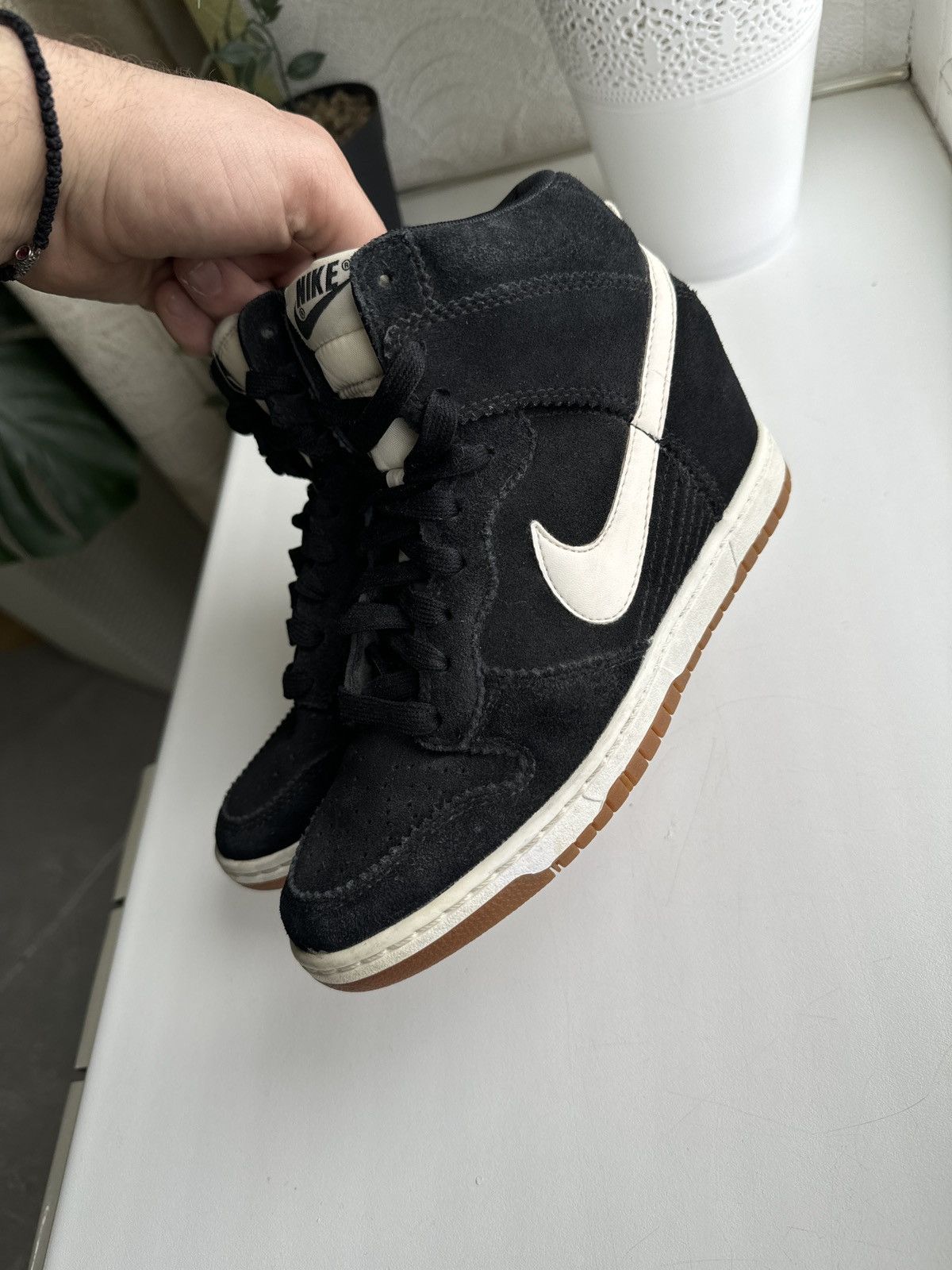 Nike Nike Dunk Sky Hi Hidden Wedge Sneakers Suede Black White Size US 6.5 / IT 36.5 - 6 Thumbnail