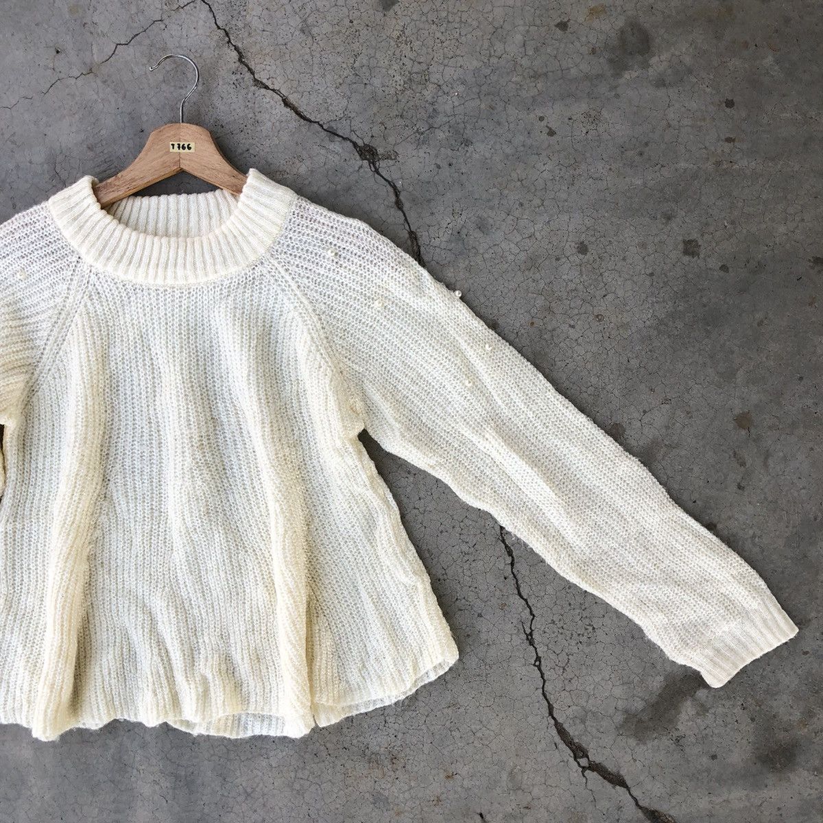 Japanese Brand 🔴 Pureknit Jumper/Memeri Knitting Pattern Like Crop Top Size US S / EU 44-46 / 1 - 3 Thumbnail