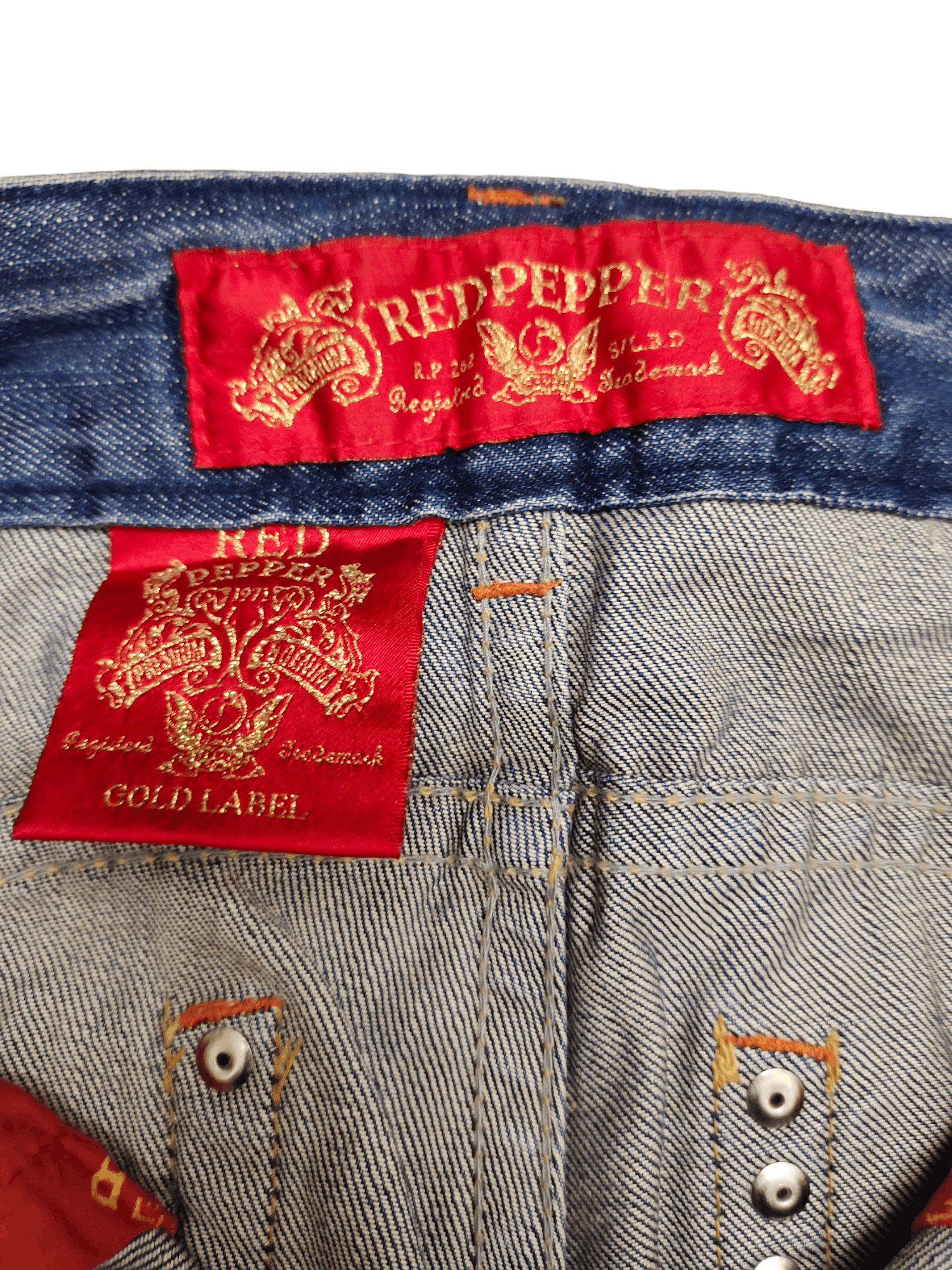 If Six Was Nine Baggy Flare Jeans Red Pepper Low Rise Faded Denim Bootcut Size US 27 - 20 Thumbnail