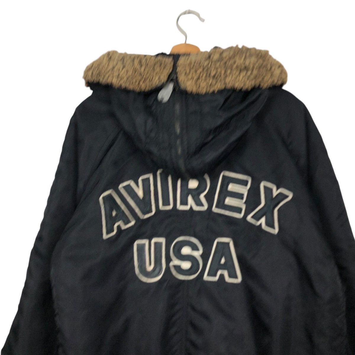Avirex 🔥VINTAGE BOMBER JACKET AVIREX USA BIG LOGO MINK FUR HOODIE Size US L / EU 52-54 / 3 - 4 Thumbnail