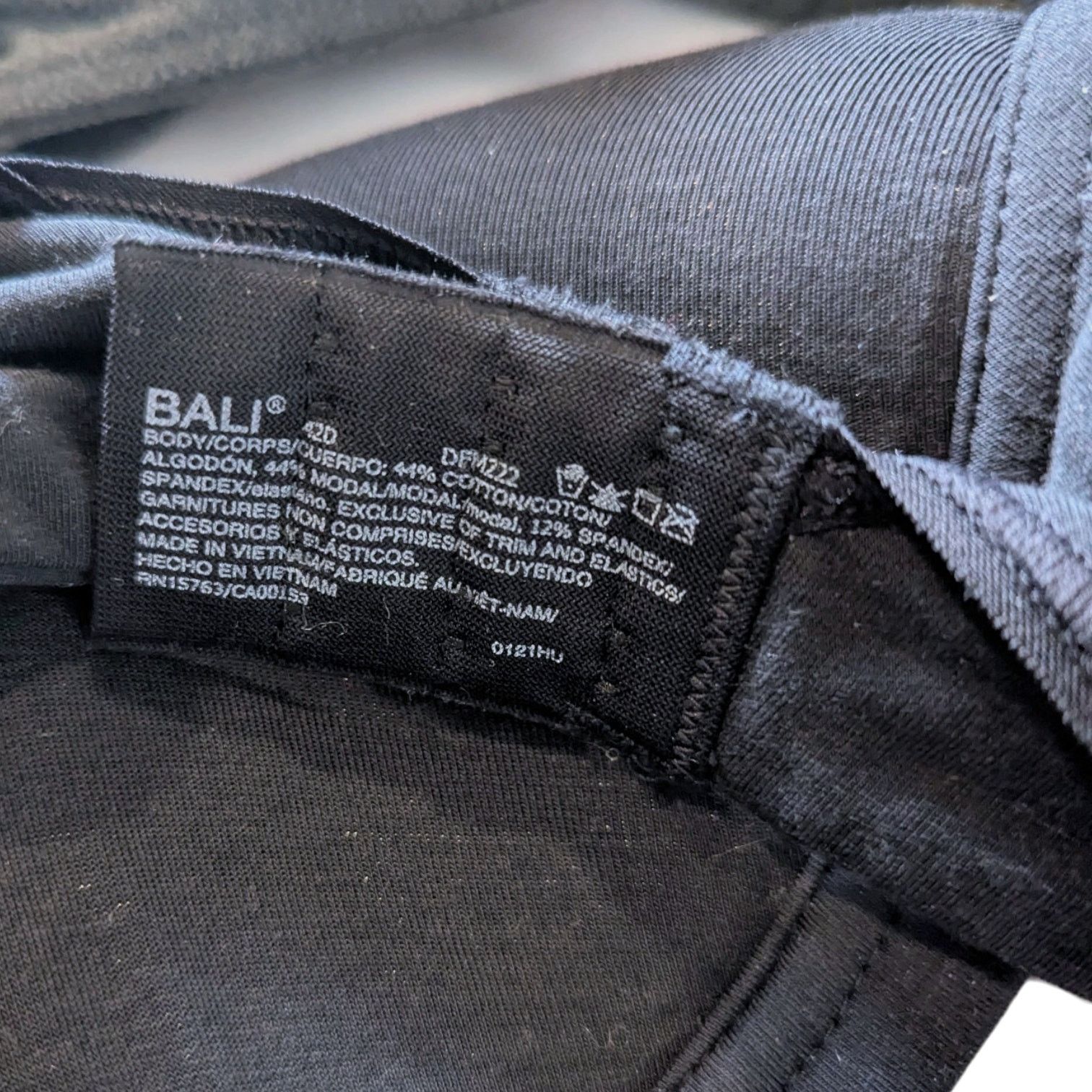 Other Bali Black Wireless Everyday Cotton Modal Bra 42D Size ONE SIZE - 5 Thumbnail