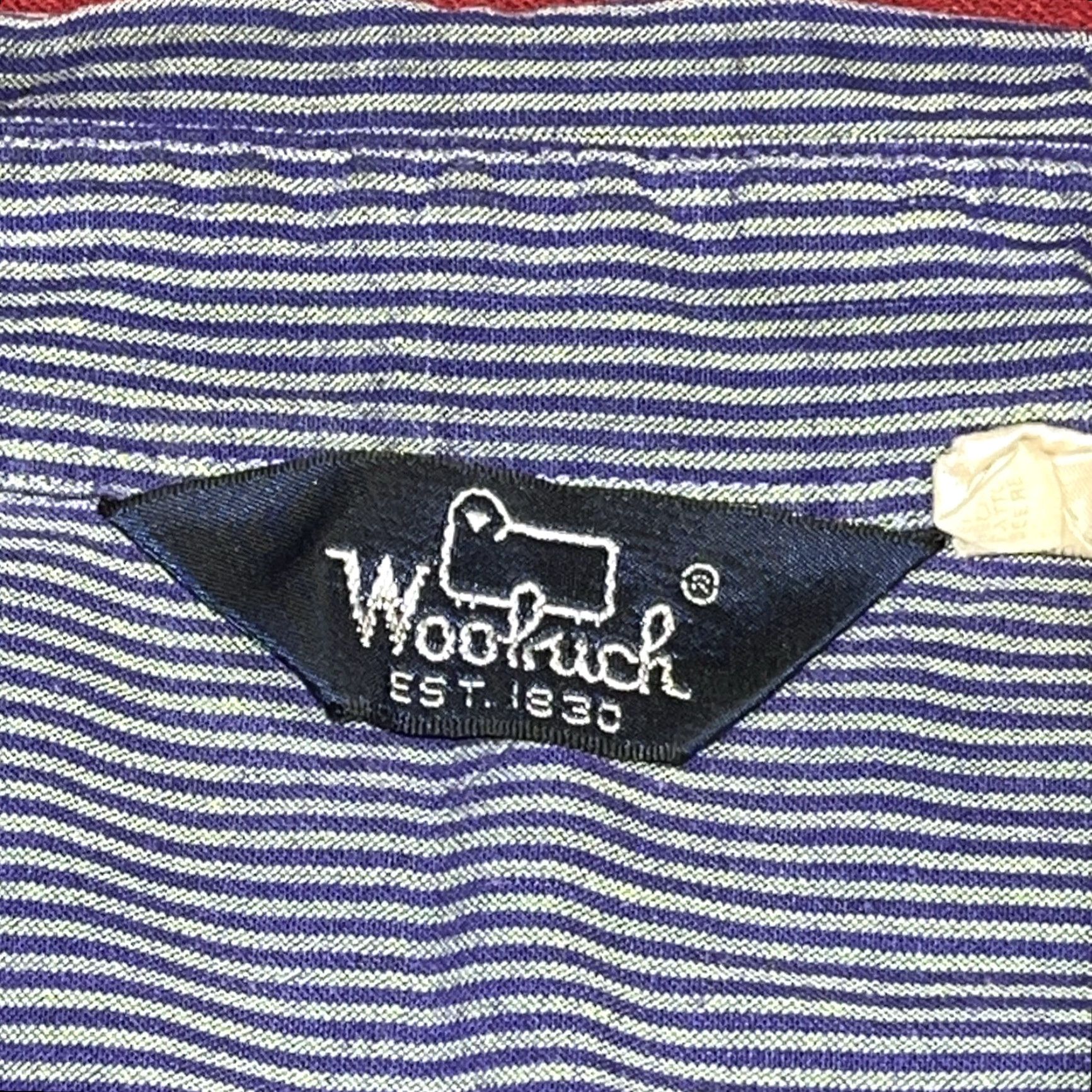 Vintage VINTAGE Woolrich 90s Shirt Blue Lime Striped Button-Front Short Sleeves Men’s XL Shirt Size US XL / EU 56 / 4 - 2 Thumbnail