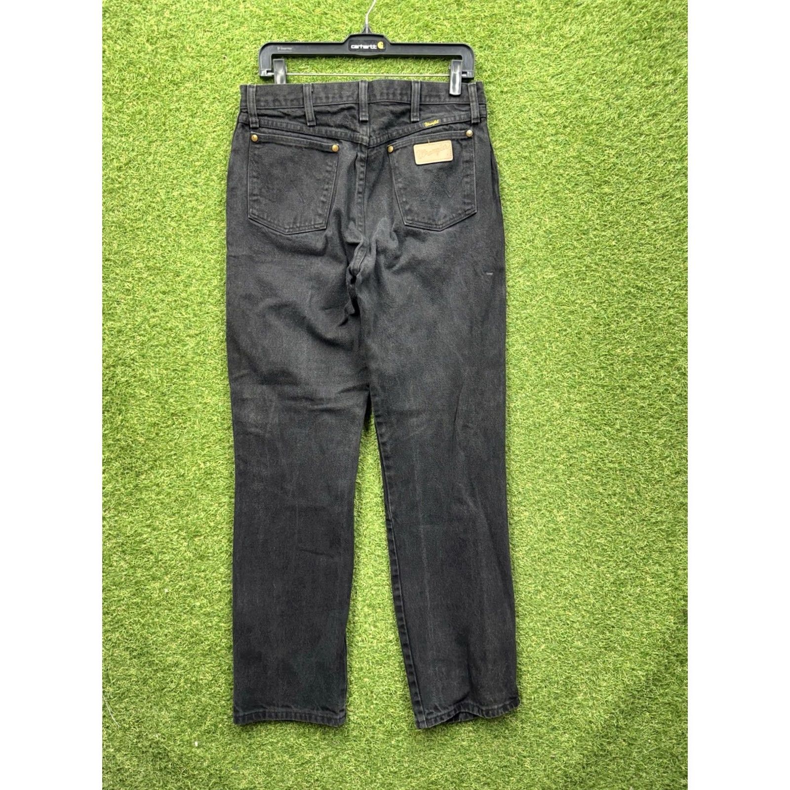 Wrangler VINTAGE Wrangler Jeans Mens 33x34 Black 13MWZ Straight Denim Western Cowboy Cut Jeans Mens Regular 5-Pocket Black Cowboy Western 13MWZ Mexico Size US 33 - 2 Thumbnail