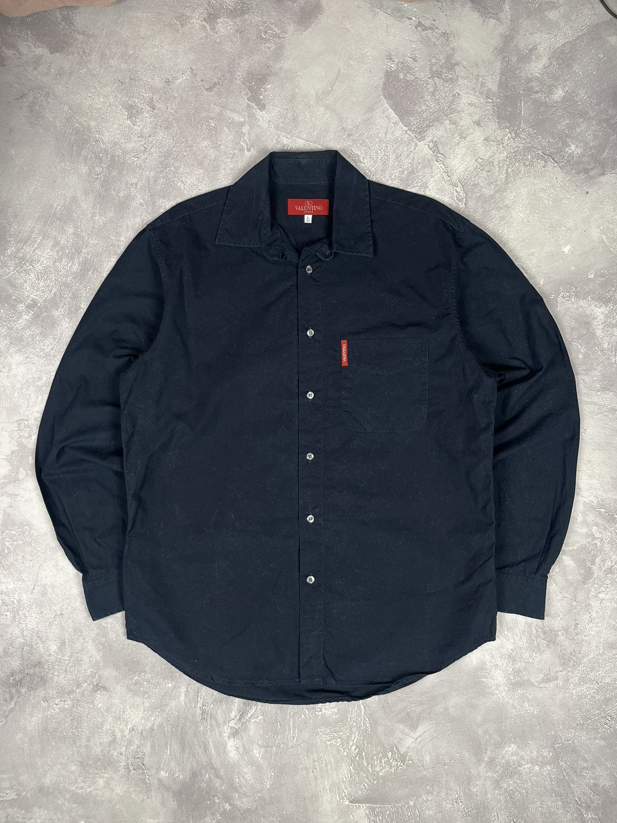 Valentino Vintage Valentino Jeans Navy Blue Shirt Luxury Y2K Red Label Size US L / EU 52-54 / 3 - 1 Thumbnail