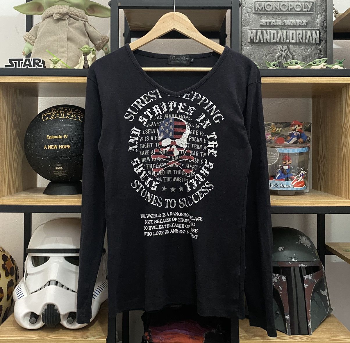 image of If Six Was Nine x Seditionaries Japan Beaumere Stones To Success Punk Skull Longsleeve in Black (Si