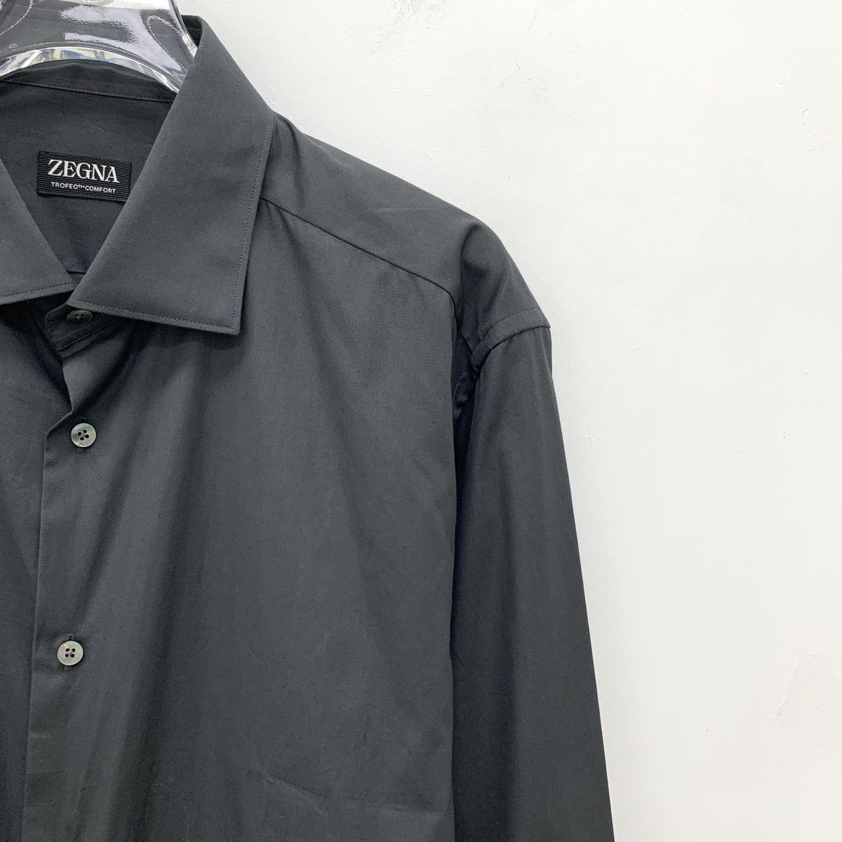 Z Zegna Zegna Black Collared Single-breasted Long Sleeve Shirt K26WX Size US XXS / EU 40 - 3 Thumbnail