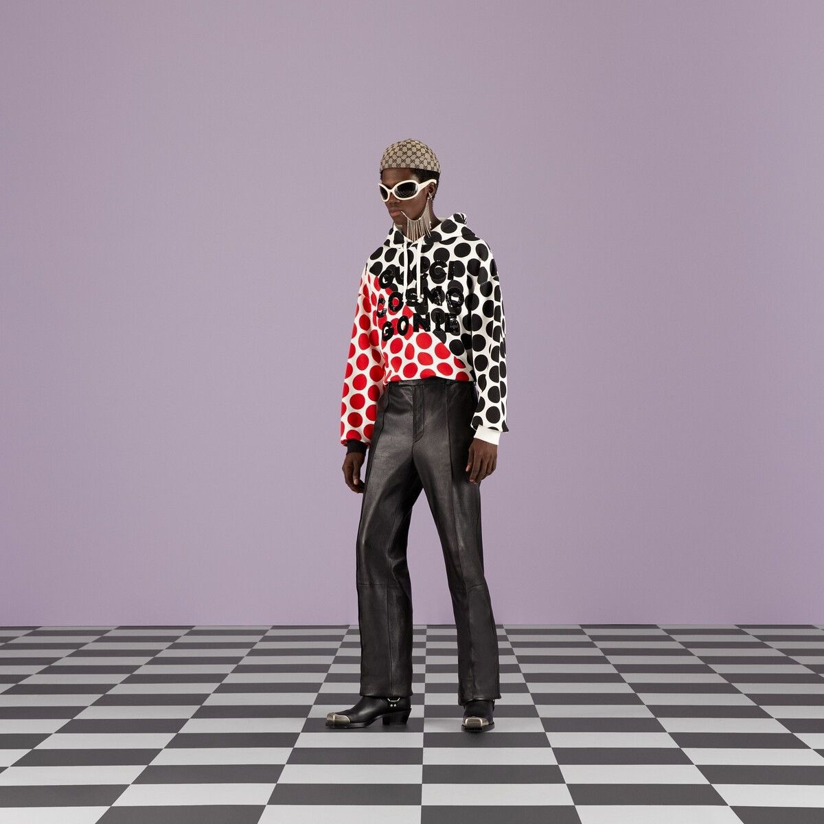 Gucci o1w1db10725 Polka Dot Cotton Sweatshirt Hoodie With Patch Size US L / EU 52-54 / 3 - 2 Thumbnail