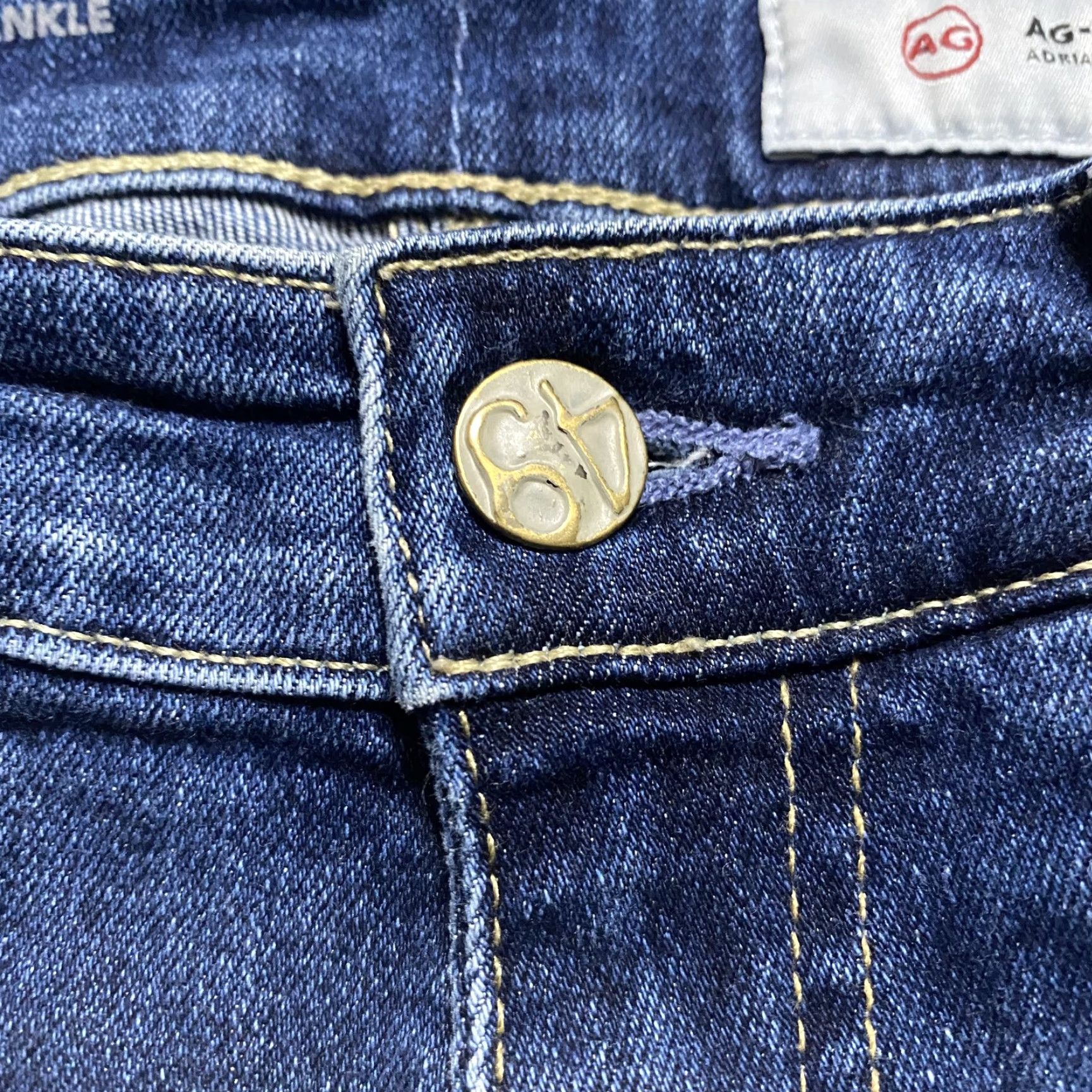 Denime AG Adriano Goldschmied Jeans Slim Women 26 Blue Denim Distressed Ankle Farrah Skinny Jeans Womens Size 26" / US 2 / IT 38 - 3 Thumbnail