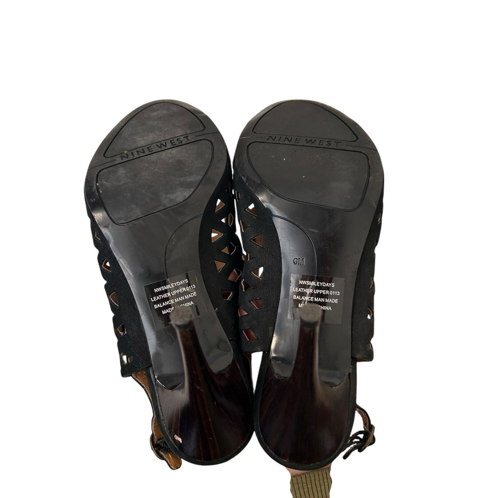 Nine West Nine West Black Leather Caged Open Toe Pumps Sz 6 Size US 6 / IT 36 - 6 Thumbnail