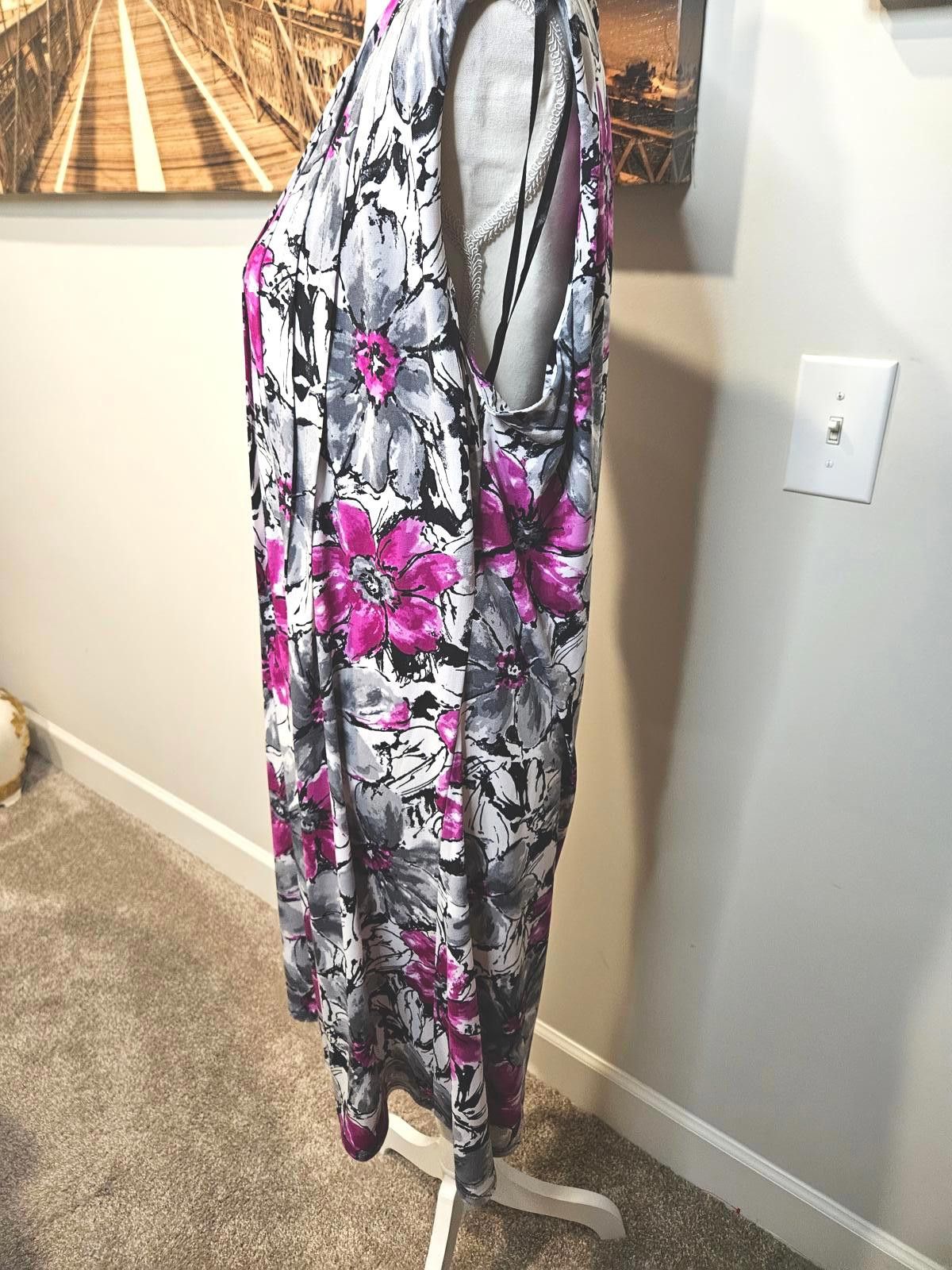 Other Glamour Floral Print Sleeveless Dress #383 Size XXL / US 16-18 / IT 52-54 - 2 Thumbnail