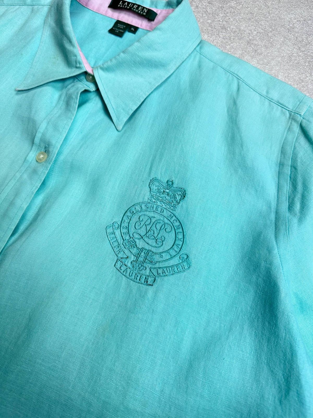 Polo Ralph Lauren Vintage 90s Polo Ralph Lauren Linen Shirt XL Size US XL / EU 56 / 4 - 4 Thumbnail