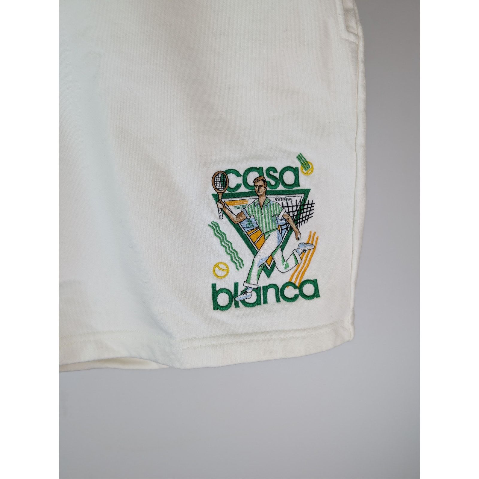 Casablanca o1rshd1 CC20 Le Jeu Embroidered Sweatshort in Off-White Size US 32 / EU 48 - 8 Thumbnail