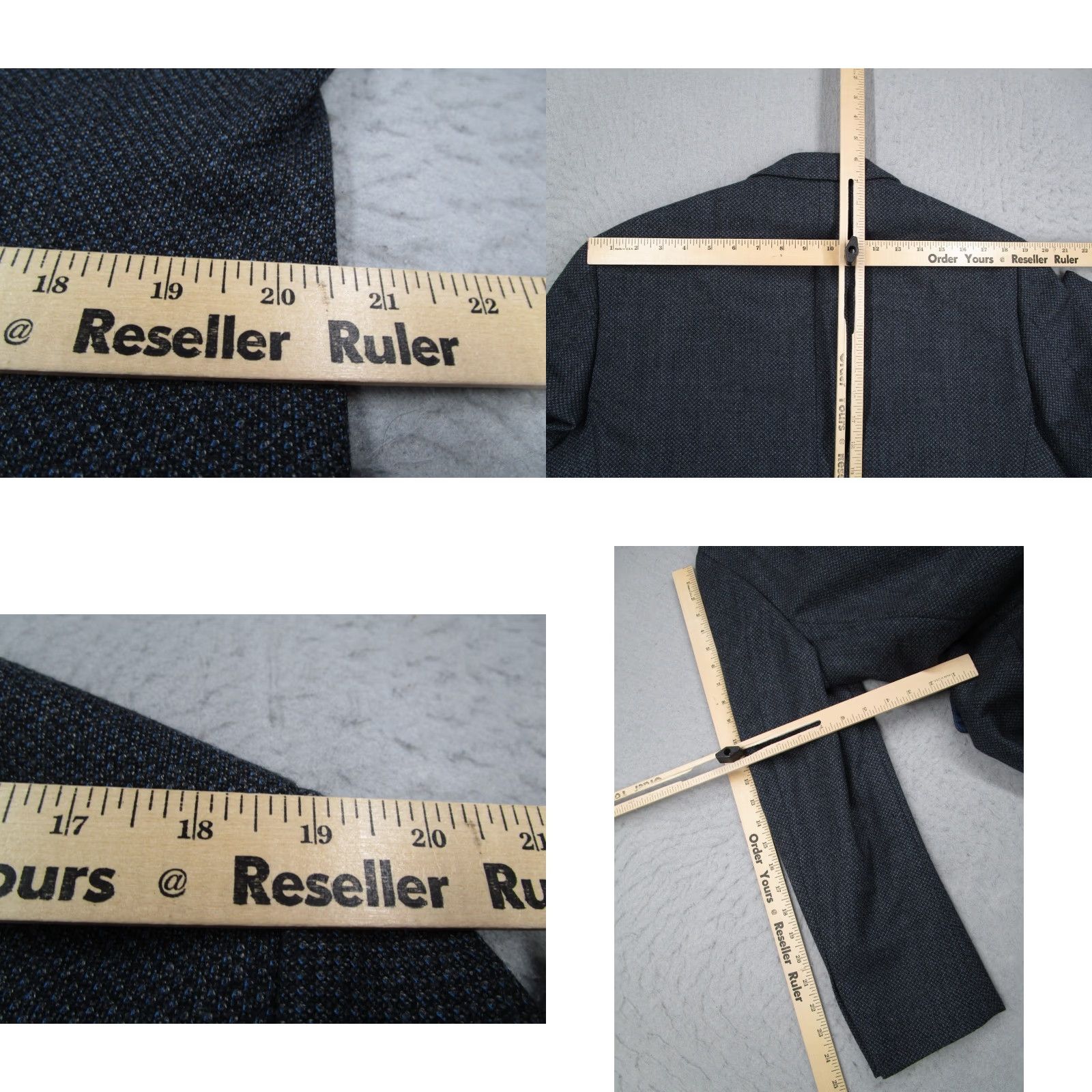 Hart Schaffner Marx Hart Schaffner Marx Blue Tweed Jacket Men 42 Regular Geometric 10 Pocket Sport Coat Wool Blazer Size 44R - 9 Thumbnail