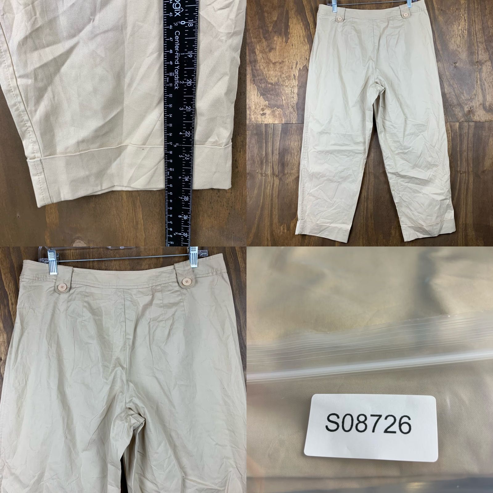Talbots Talbots Women Pants Tan High Rise Pull On Side Zip Cuffed Ankle Stretch 12 Size 24" / US 00 / IT 34 - 8 Thumbnail