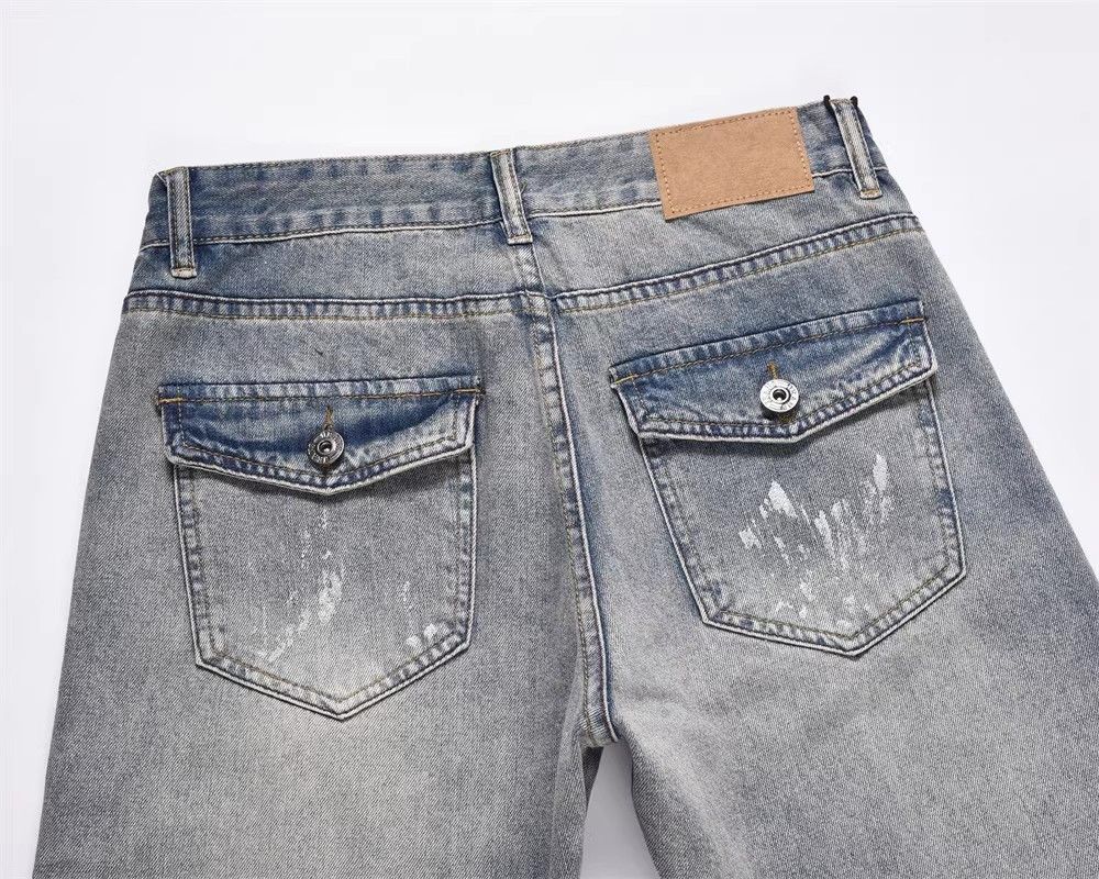 Japanese Brand × Jean Men's American ink-splashed flared wide-leg jeans Size US 32 / EU 48 - 4 Thumbnail