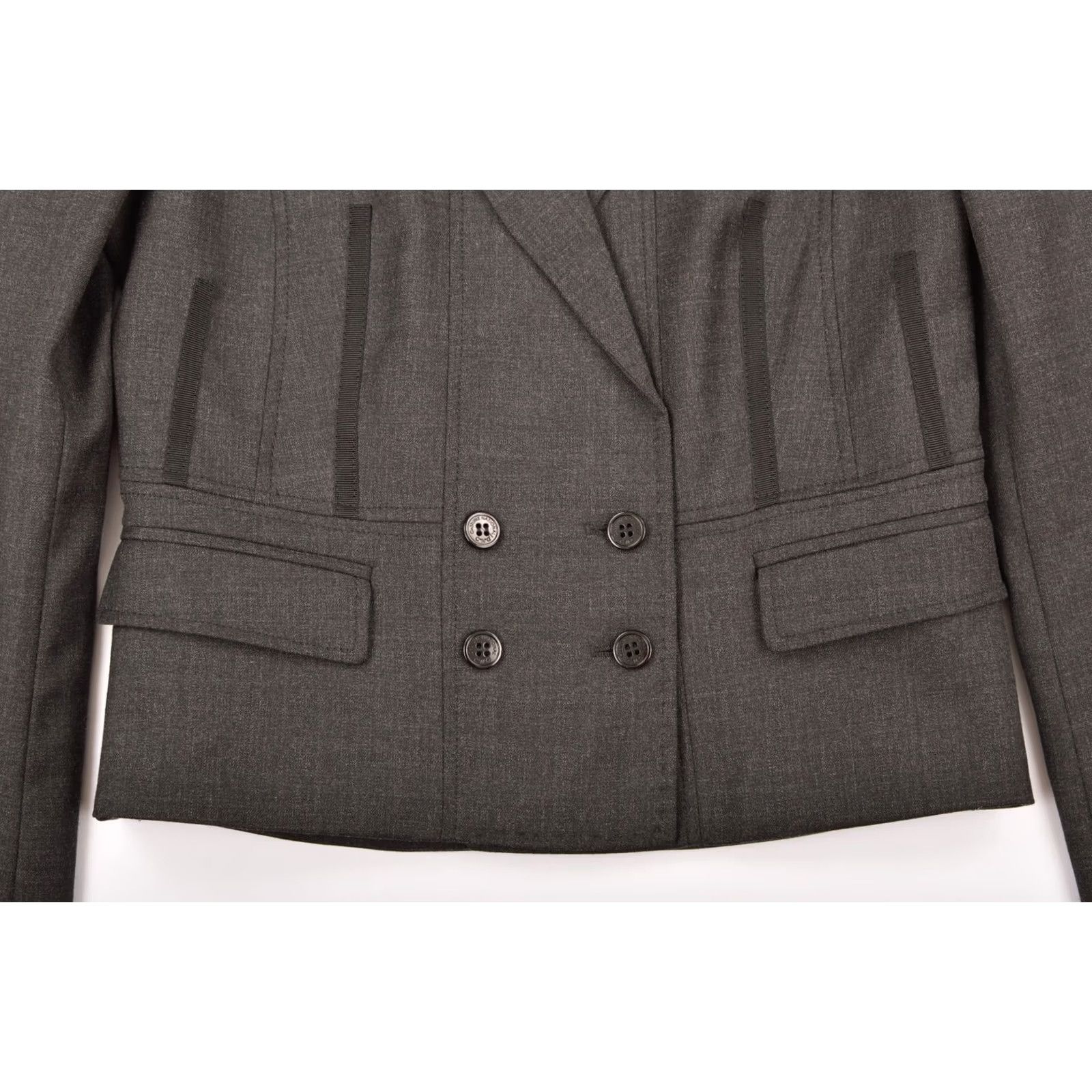 Costume National Costume National Blazer WN7210 Womens 28 Gray Tuxedo Blazer, 42, Size 28 / 42, Regular, Wool Blend, Used Womens Mens Size 4XL / US 24-26 - 3 Thumbnail