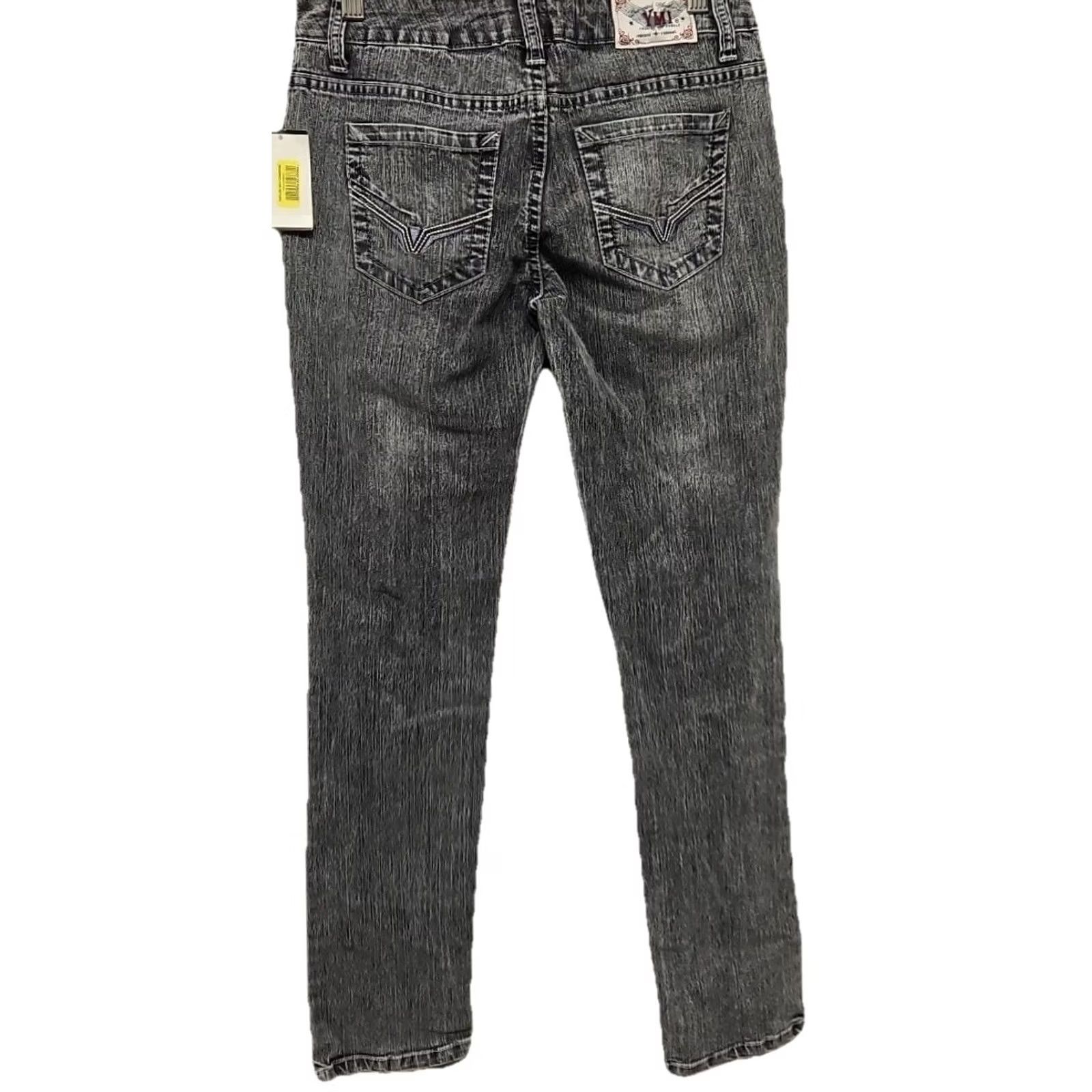 Denime YMI Skinny Jeans Women Size 3 Gray Stretch Denim Mid Rise NWT Jeans Women Slim Skinny Gray NWT Regular Rise 28in Inseam Womens Size 26" / US 2 / IT 38 - 5 Thumbnail