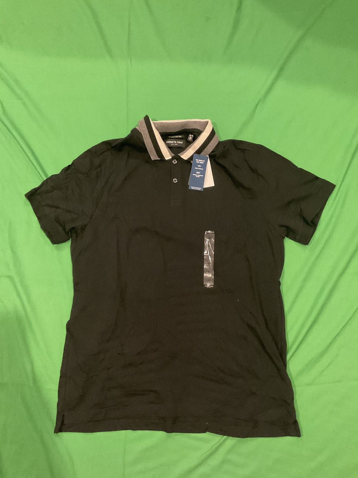 Kenneth Cole × Vintage Vintage Kenneth Cole black and grey polo shirt Size US XL / EU 56 / 4 - 1 Thumbnail