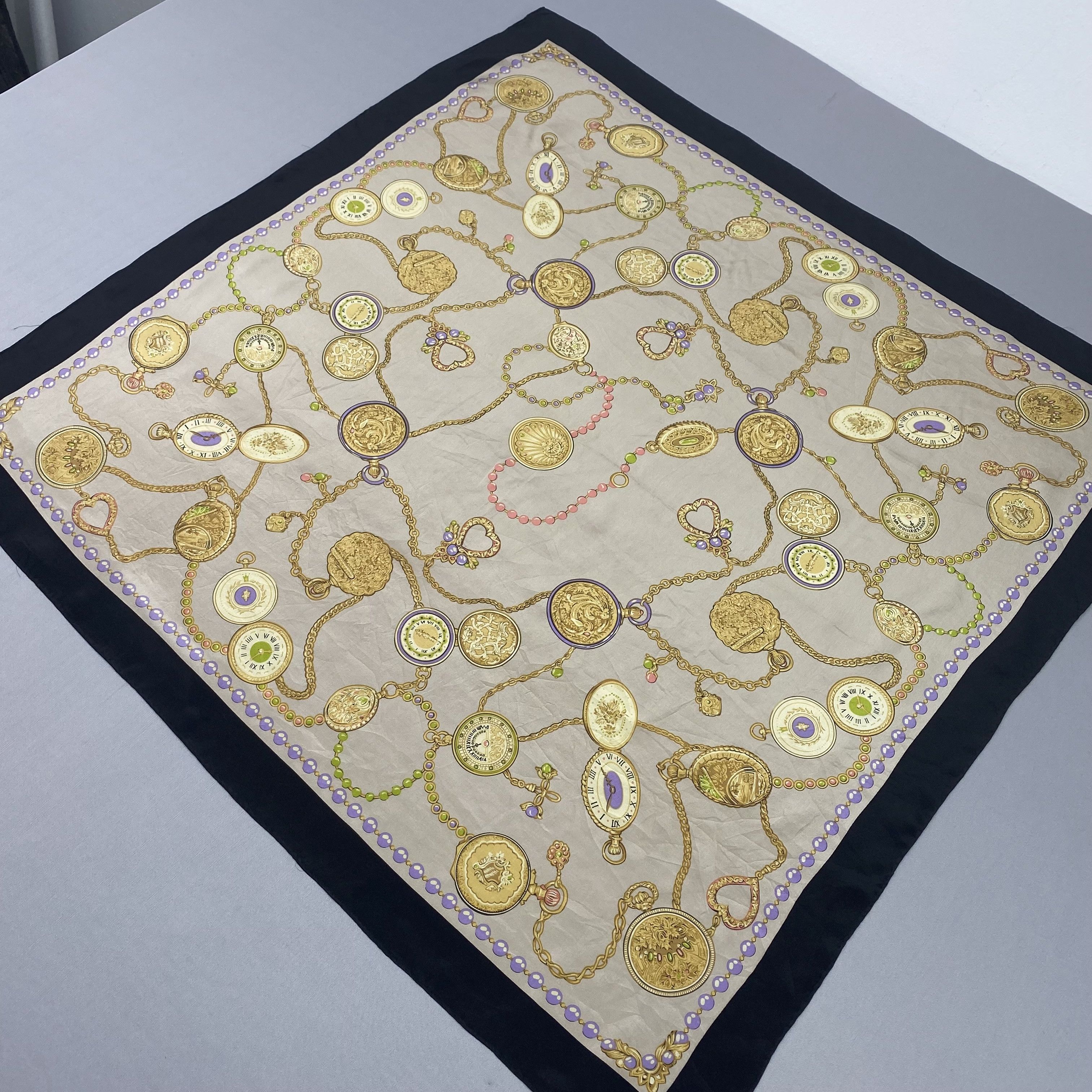 Japanese Brand Vintage Baroque SILK Scarf Twill Stole Wraps Scarves Size ONE SIZE - 4 Thumbnail