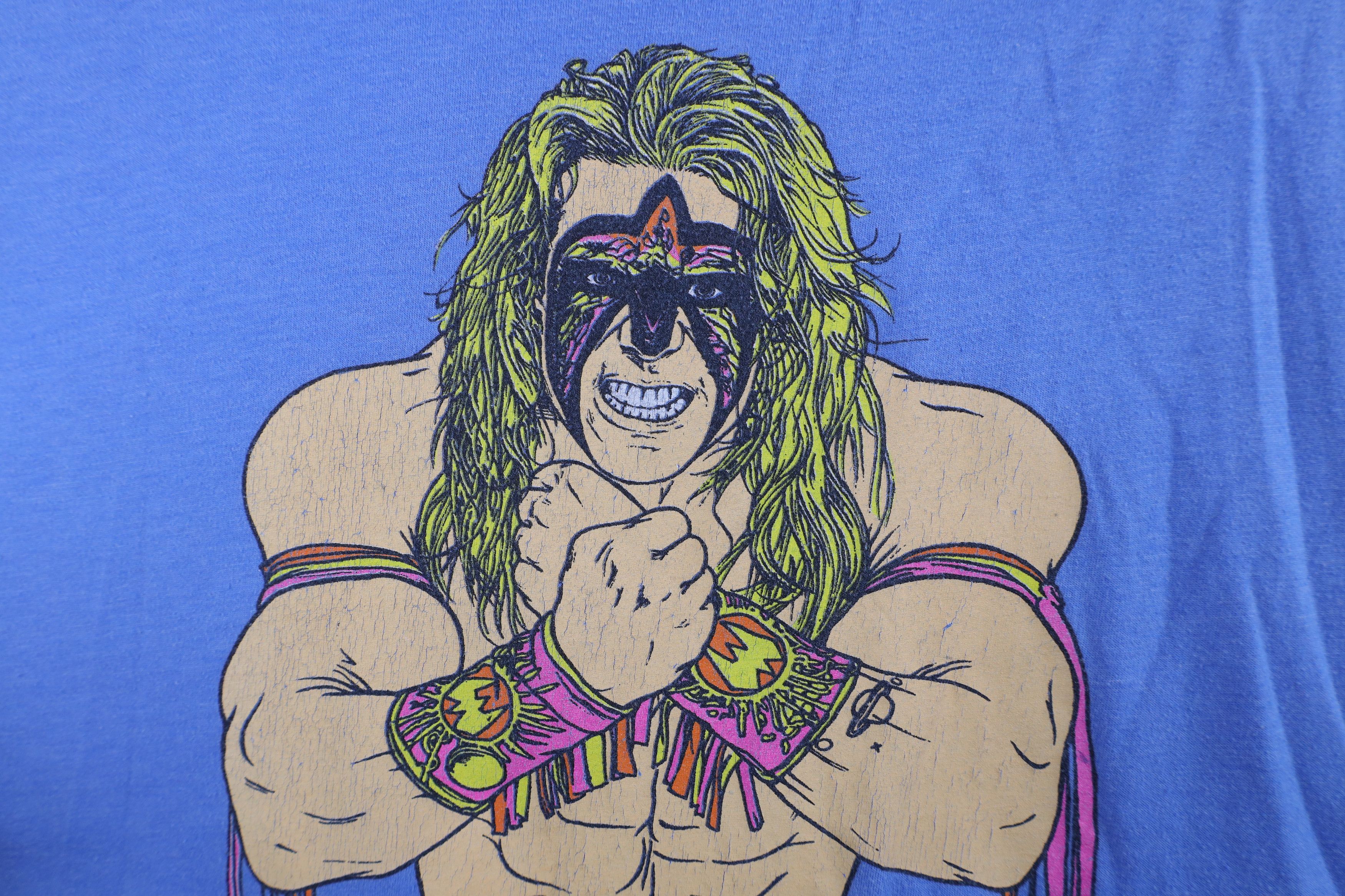 Vintage Retro WWE WWF Wrestling The Ultimate Warrior T-Shirt Blue Size US M / EU 48-50 / 2 - 5 Thumbnail