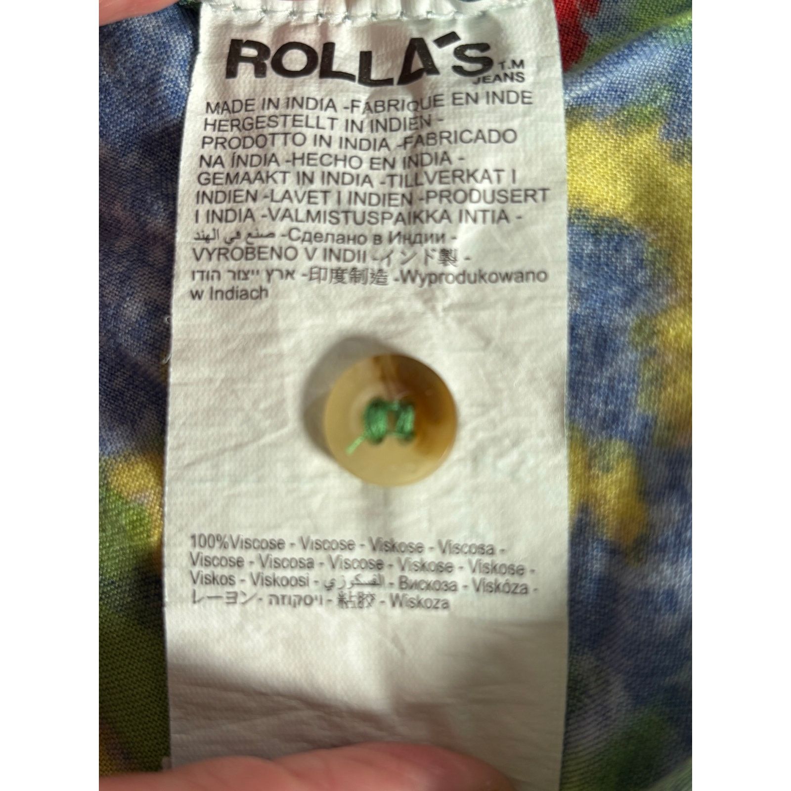 Rolla's Rolla’s Abstract Sunflower Print Viscose Shirt Blue Green Size US M / EU 48-50 / 2 - 6 Thumbnail
